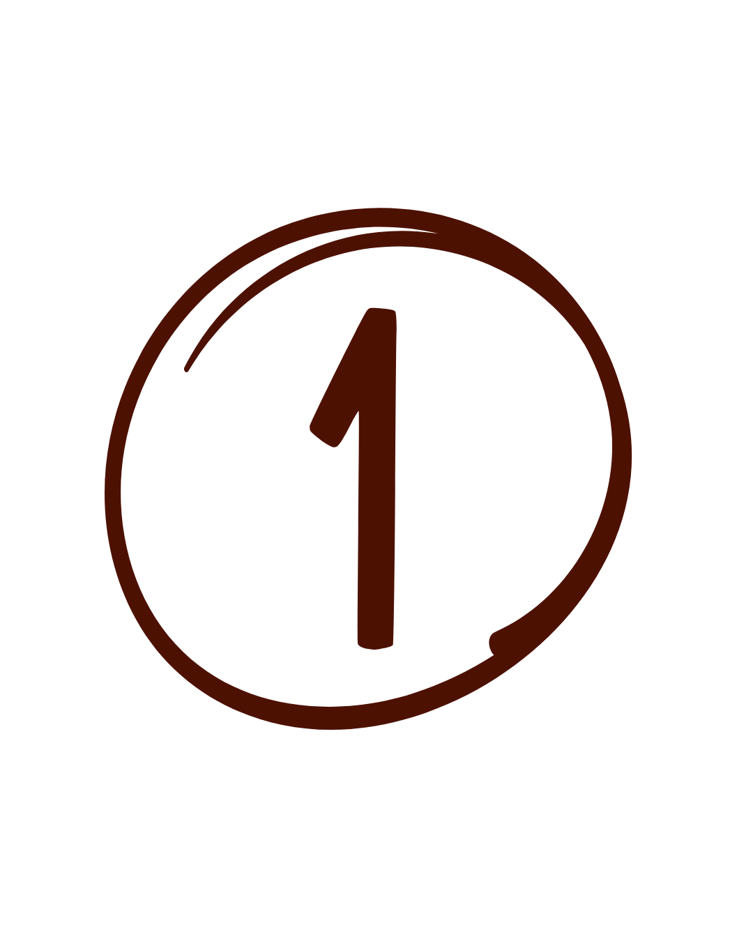 Number one inside a red circle on a black background.