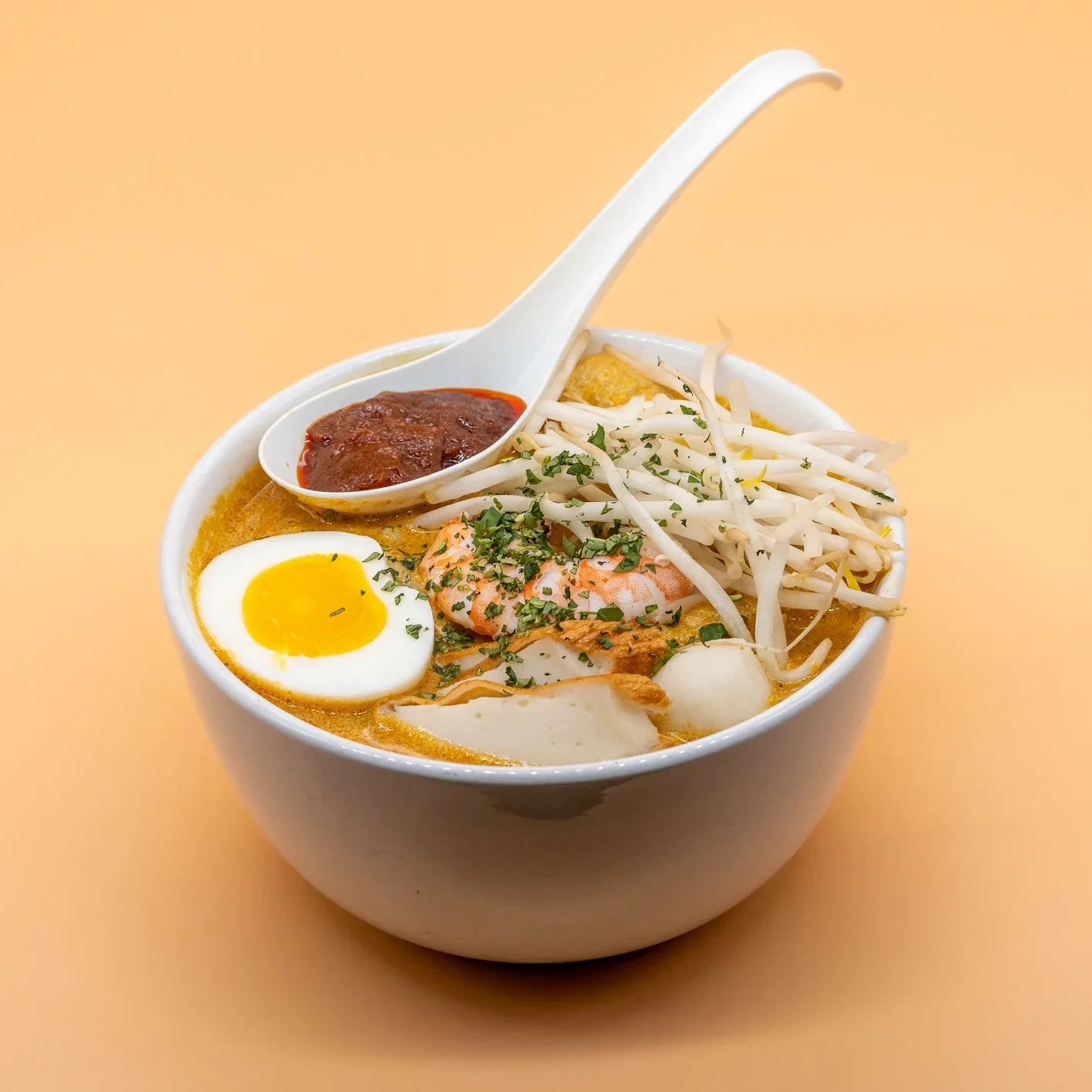 Vegan laksa at Dabao Singapore in San Francisco's Metreon food court