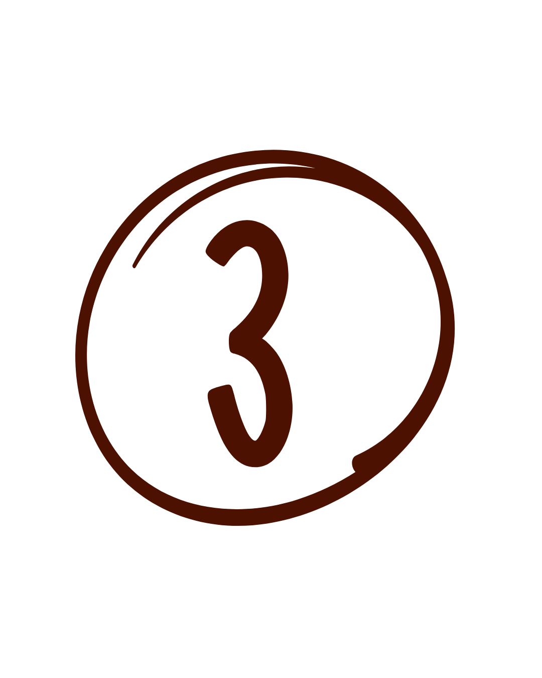 Red number 3 inside a red circle on a black background.