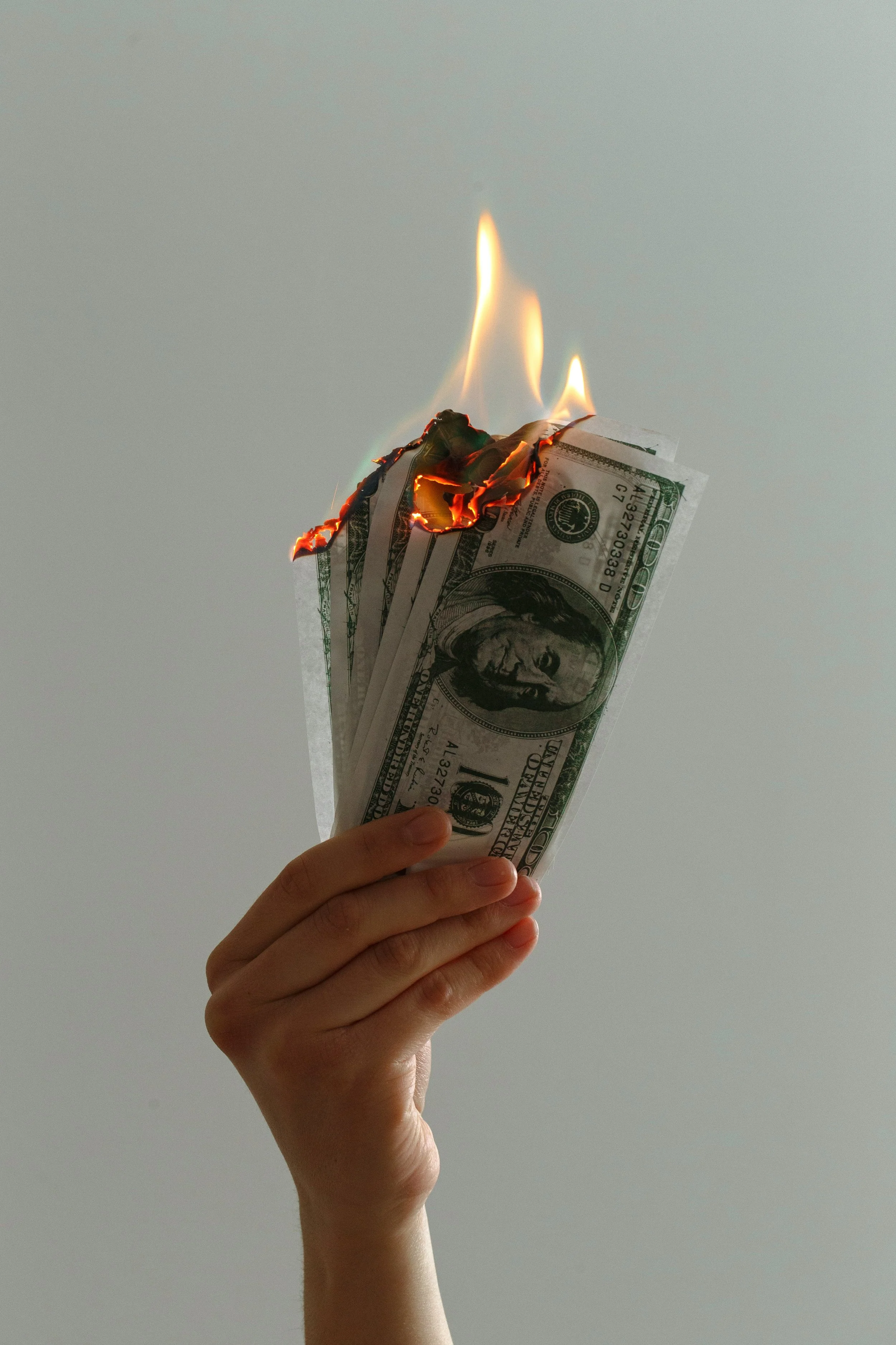 Money being burned