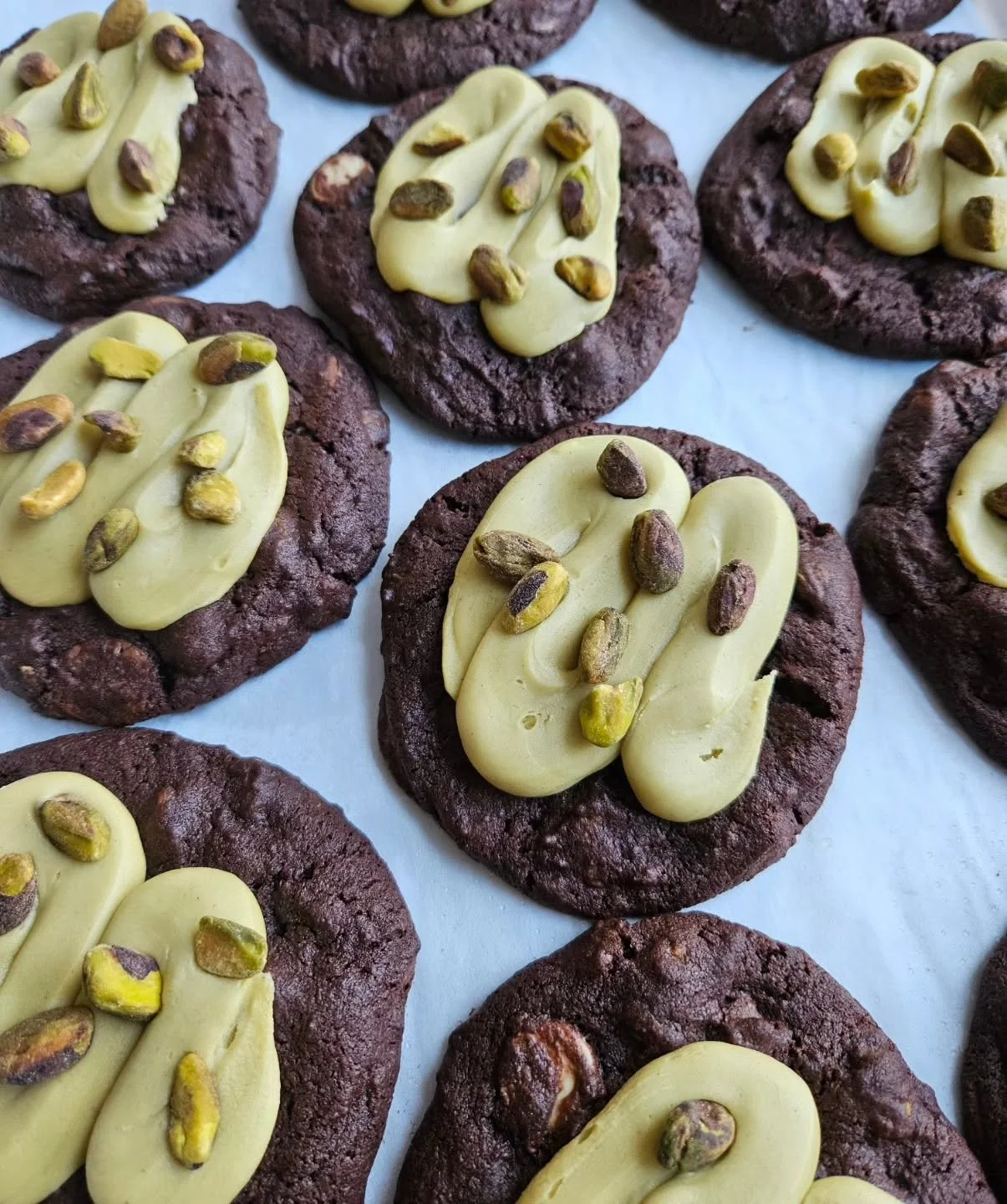 Triple Chocolate Pistachio Cookies