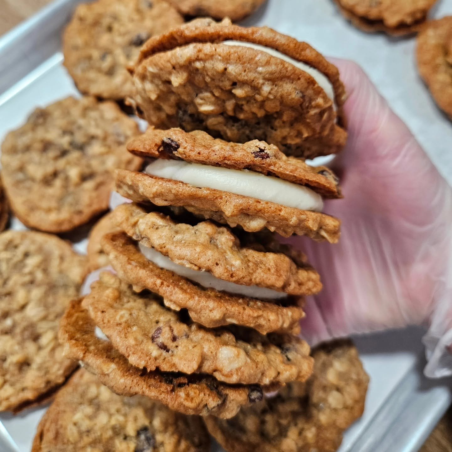 Oatmeal Raisin Cookies with Vanilla Bean Buttercream