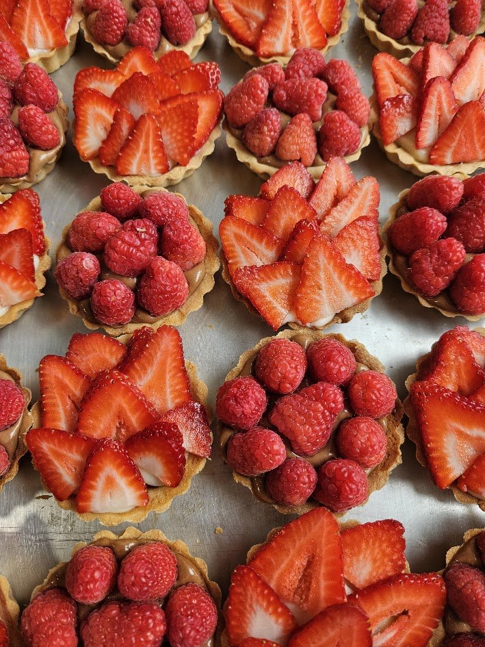 Chocolate Raspberry & Vanilla Strawberry Tarts