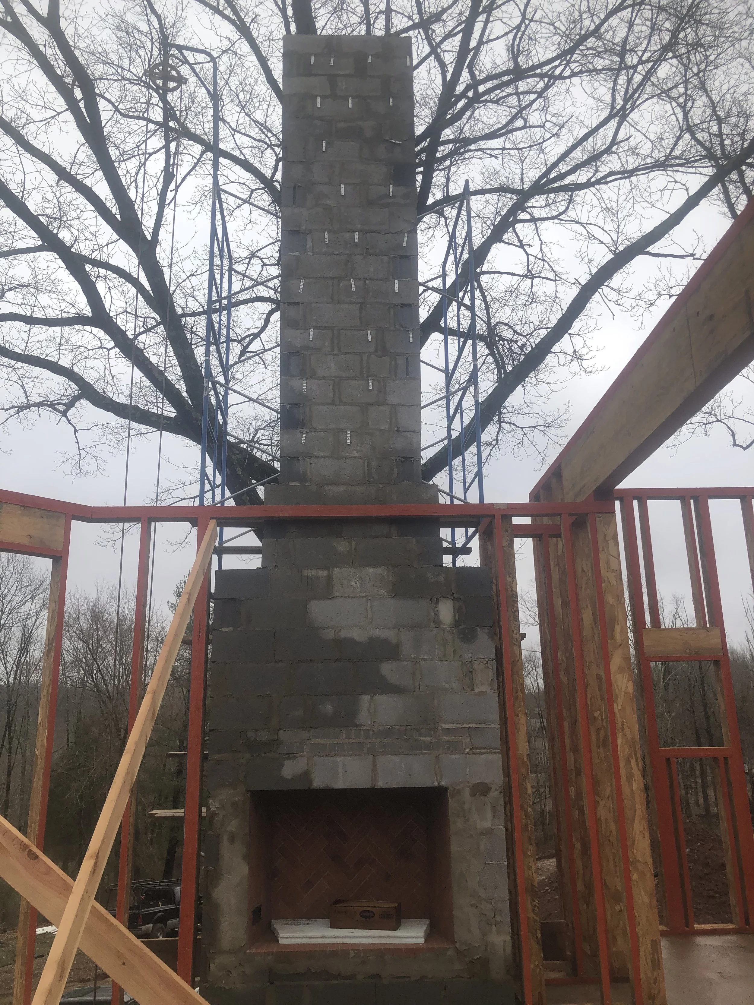 Before: Building process for chimney