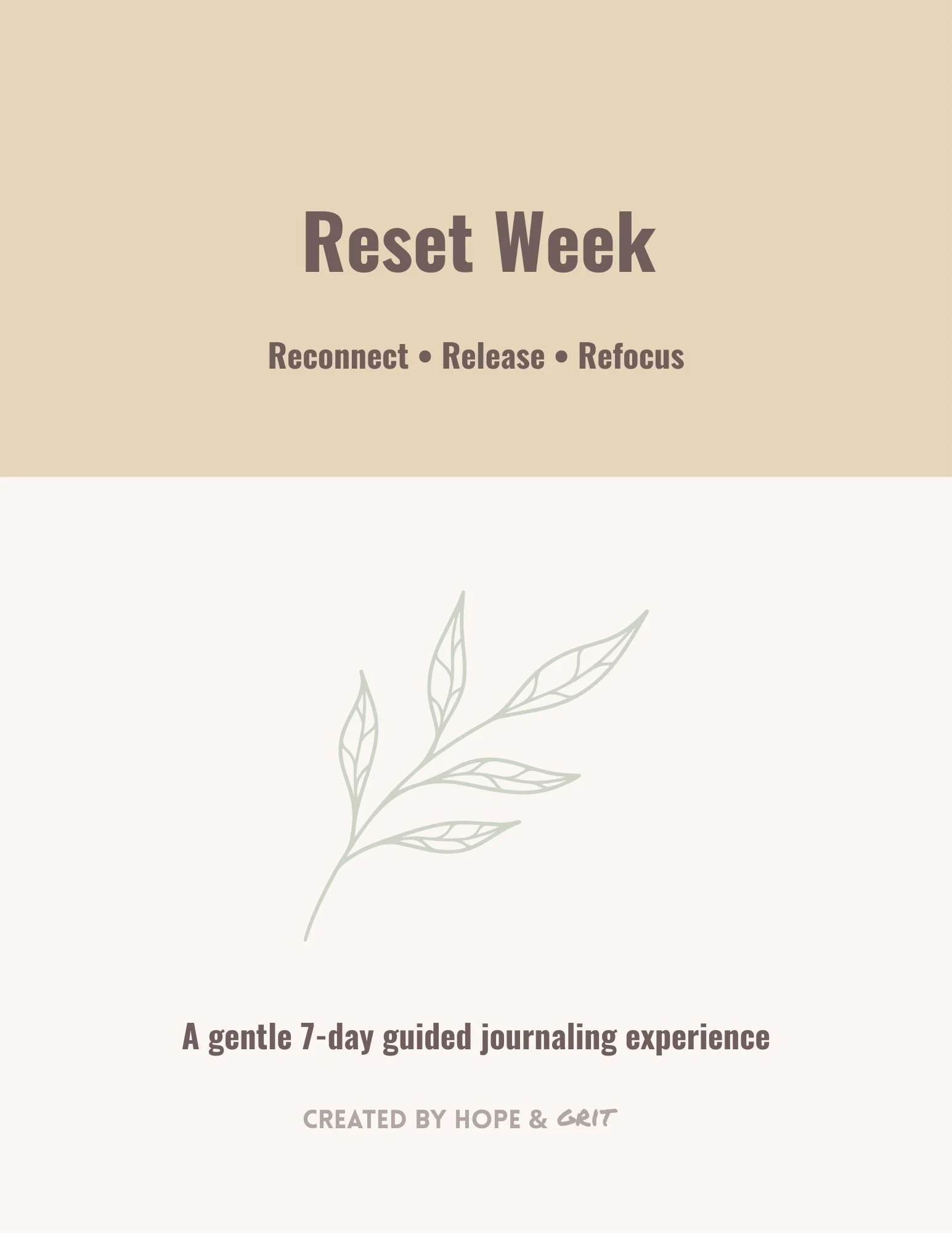 Reset Week: Reconnect, Release, Refocus