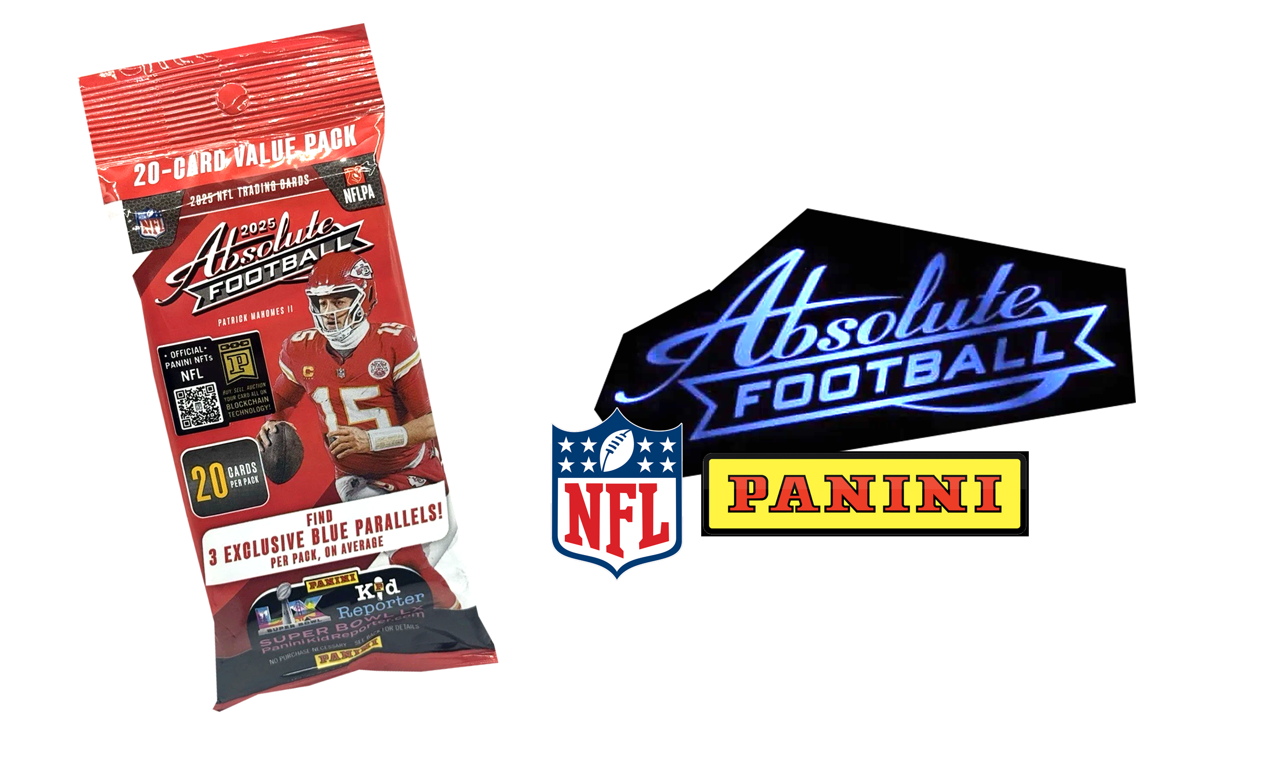 Panini Football - NFL Absolute 2025 Football Trading Cards 20 card value pack