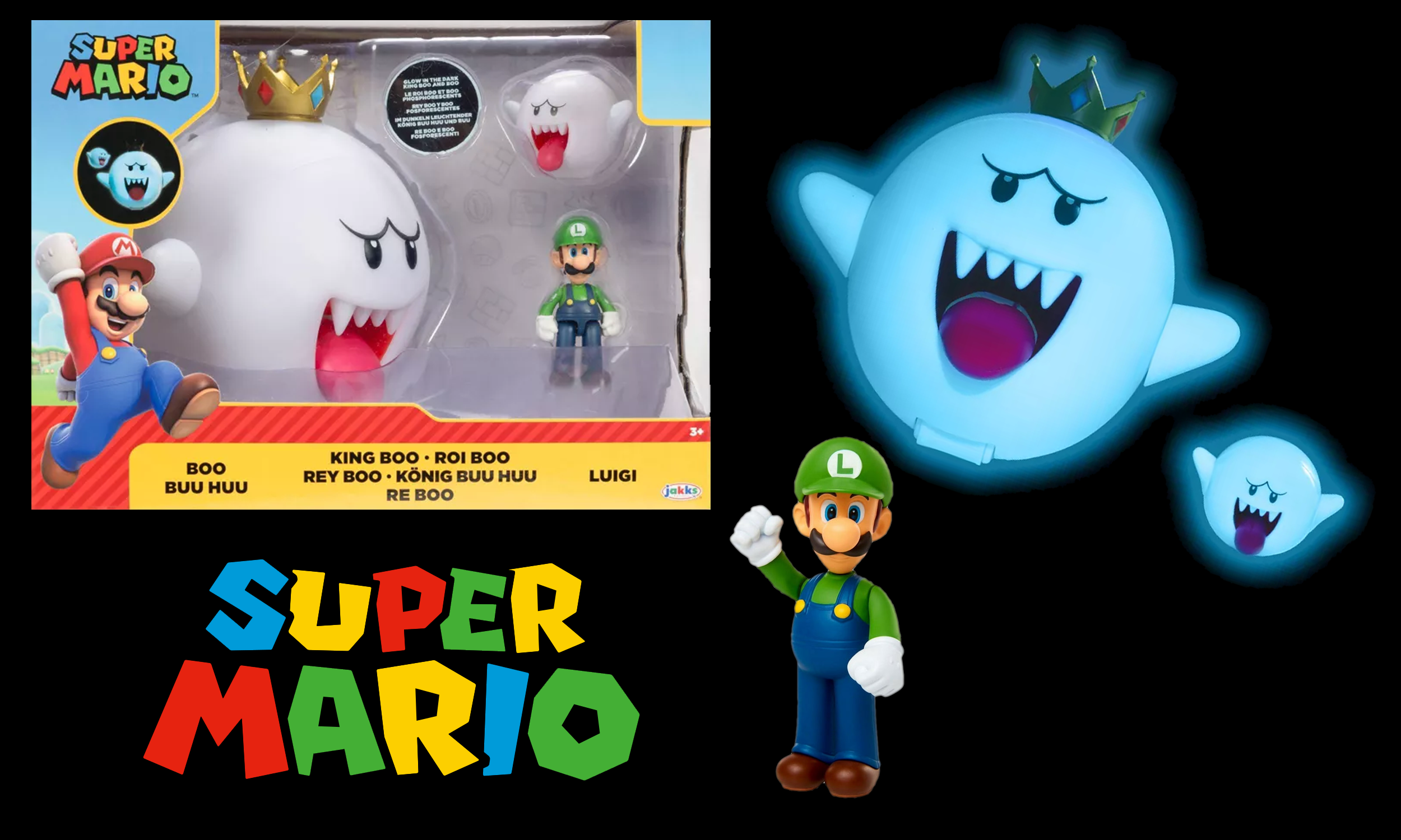 Super mario Luigi King Boo Set Toys PNG.png