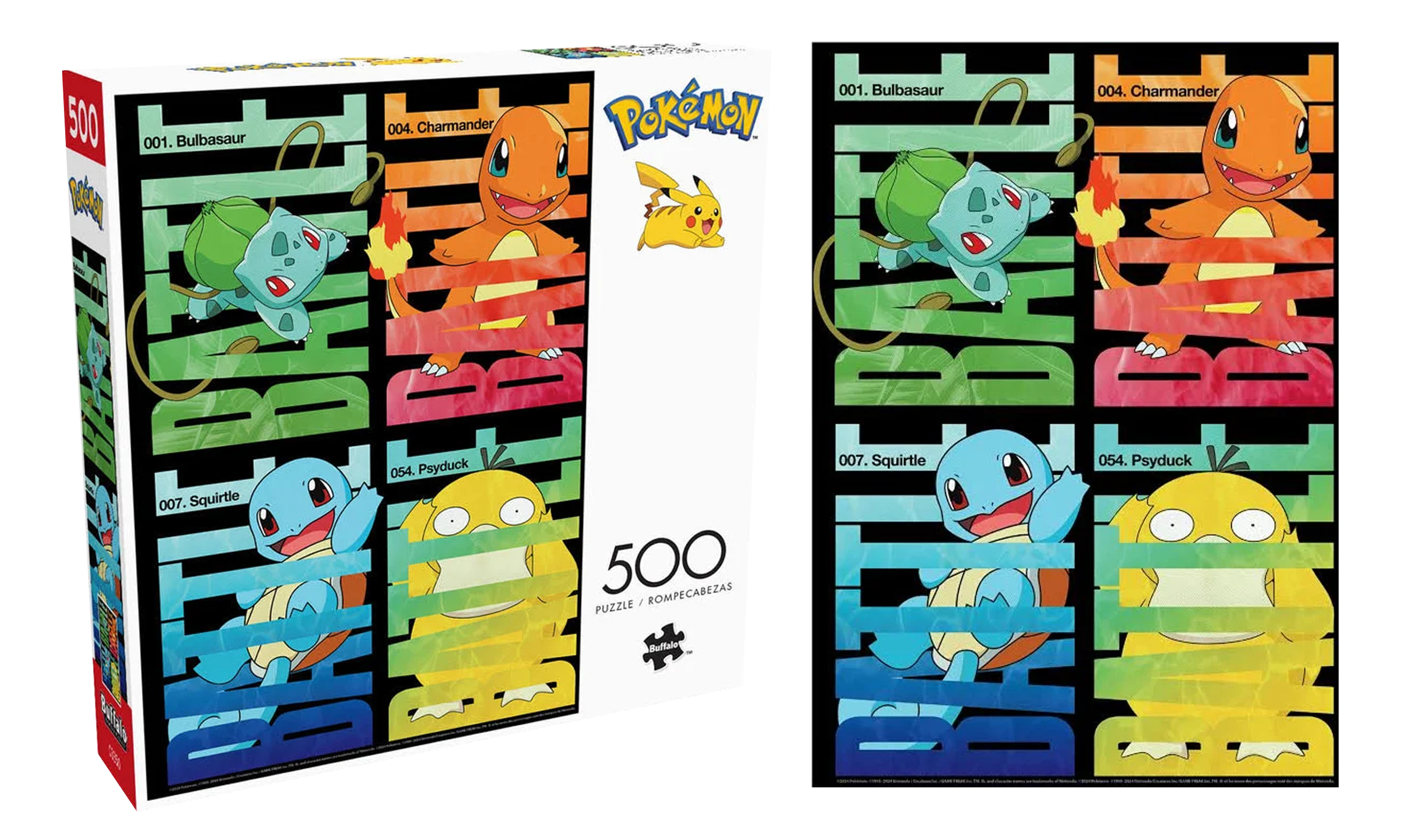 Pokémon 500 Piece Puzzle - Bulbasaur, Charmander, Squirtle and Psyduck