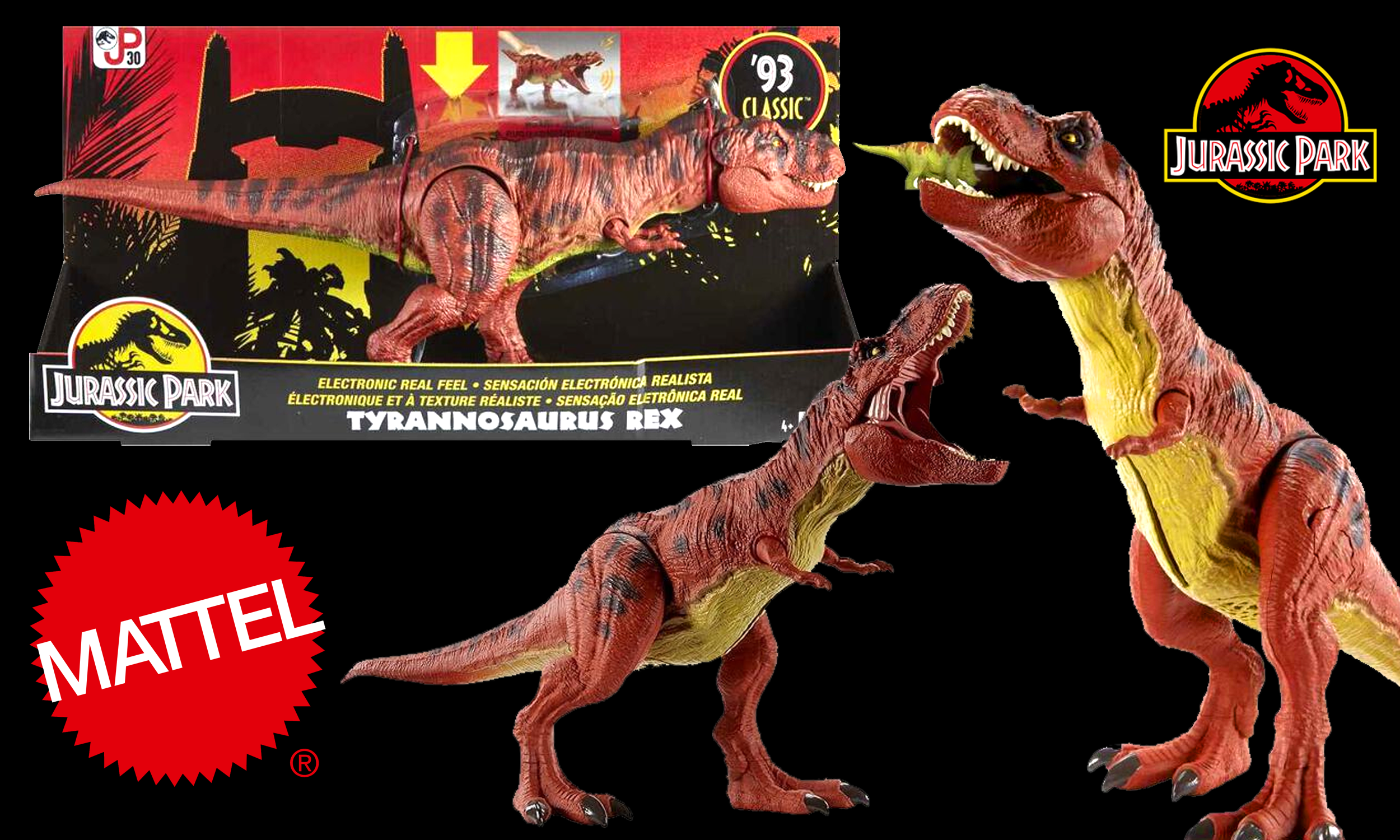 Jurassic Park 93 T-Rex PNG Toy Red Classic.png