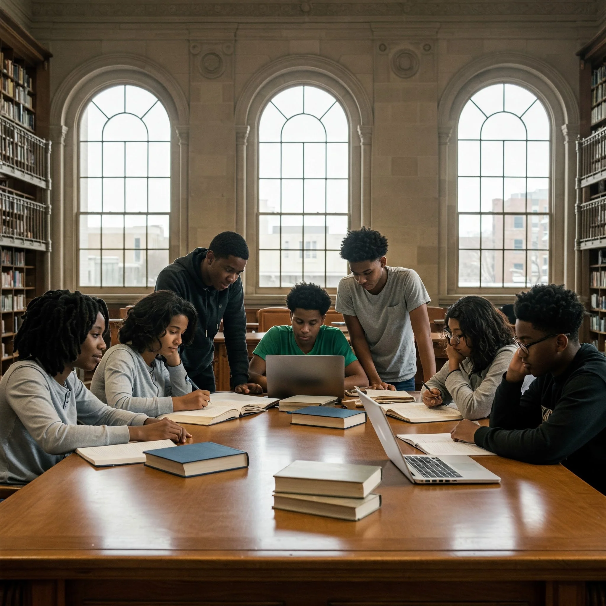 Students studying together