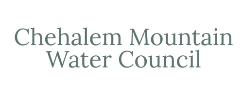 Text that reads 'Chehalem Mountain Water Council' on a black background.