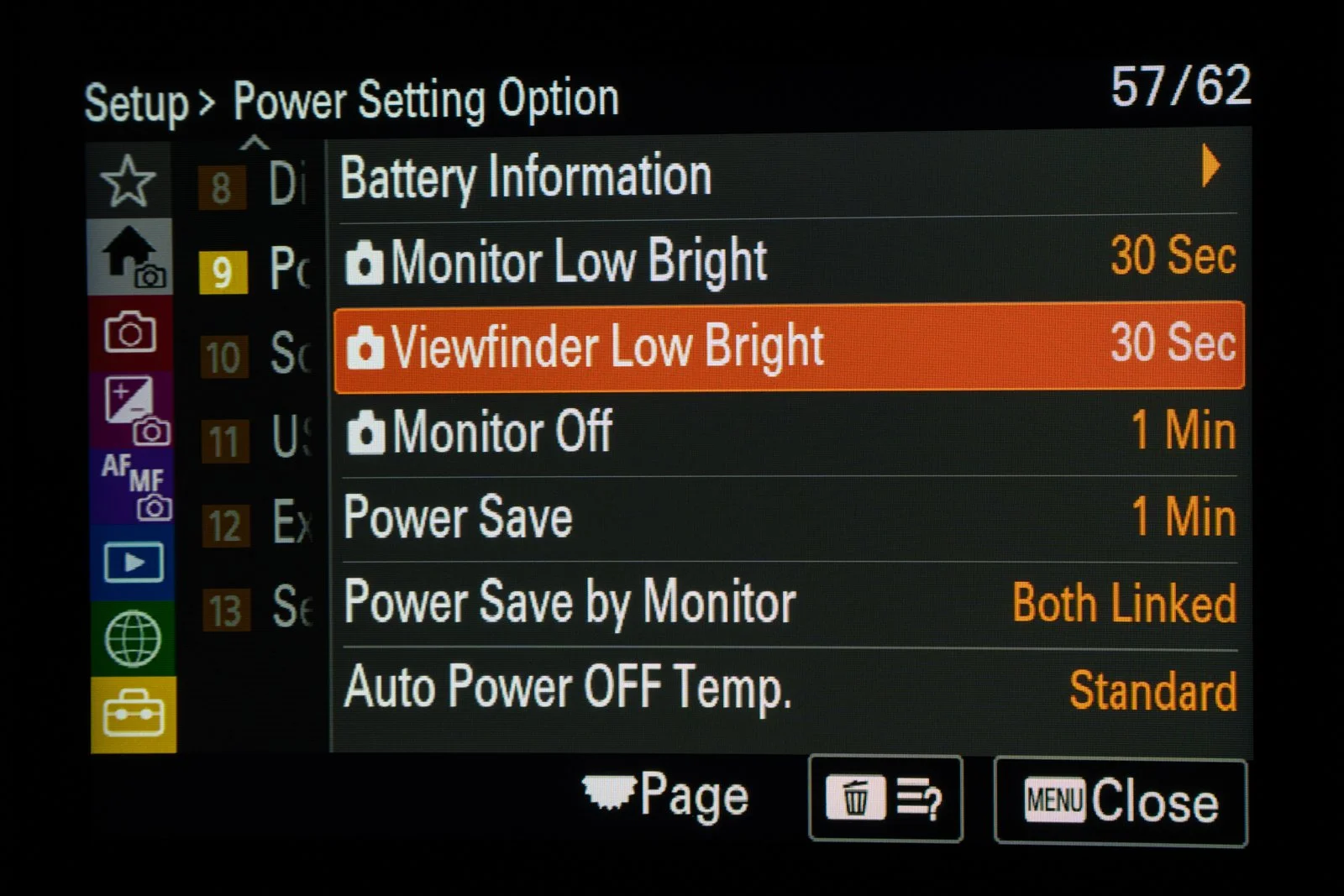 sony alpha 7r vi power save feature