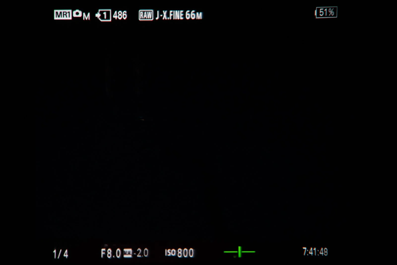 sony viewfinder level display
