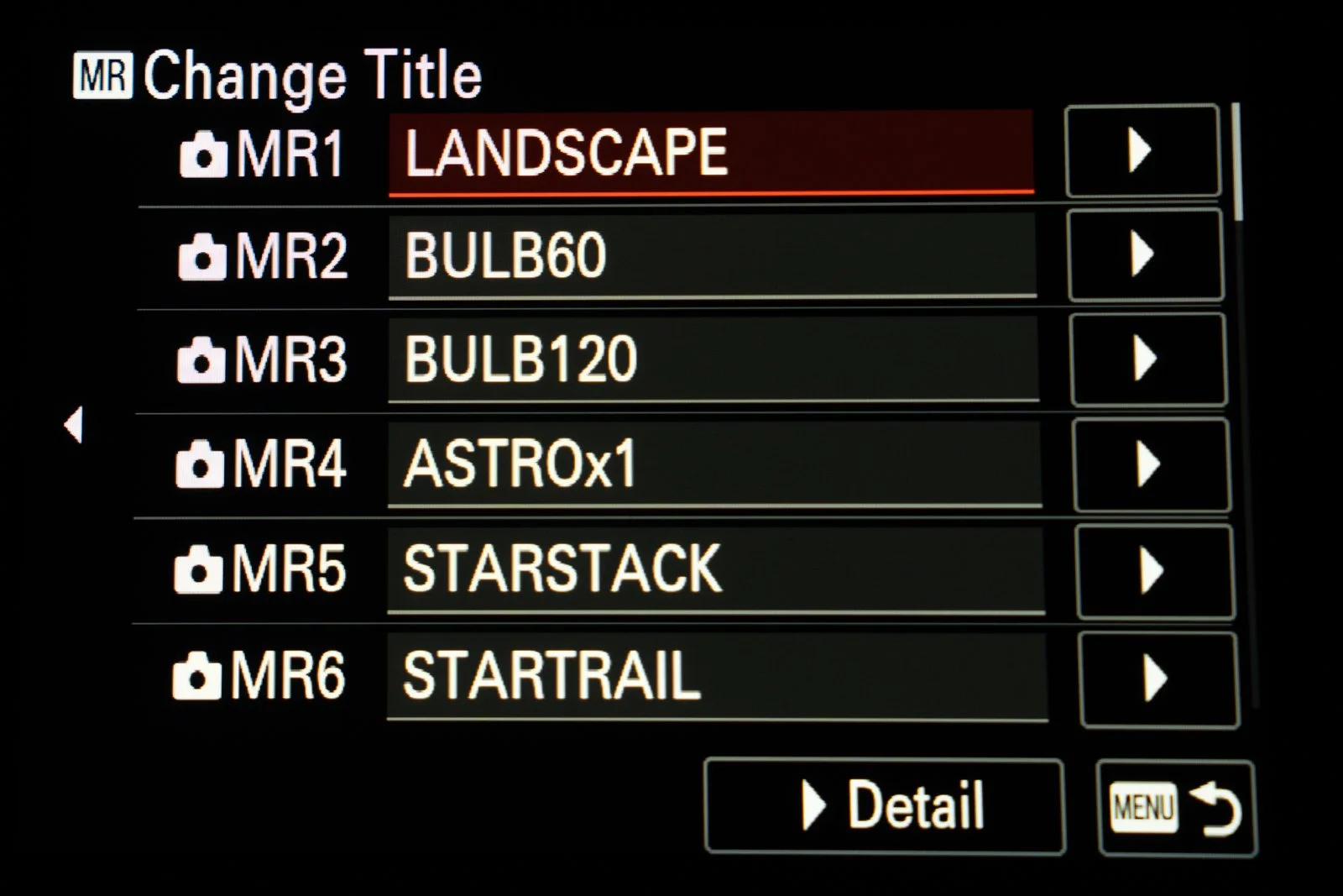 sony a7rvi 10 memory modes