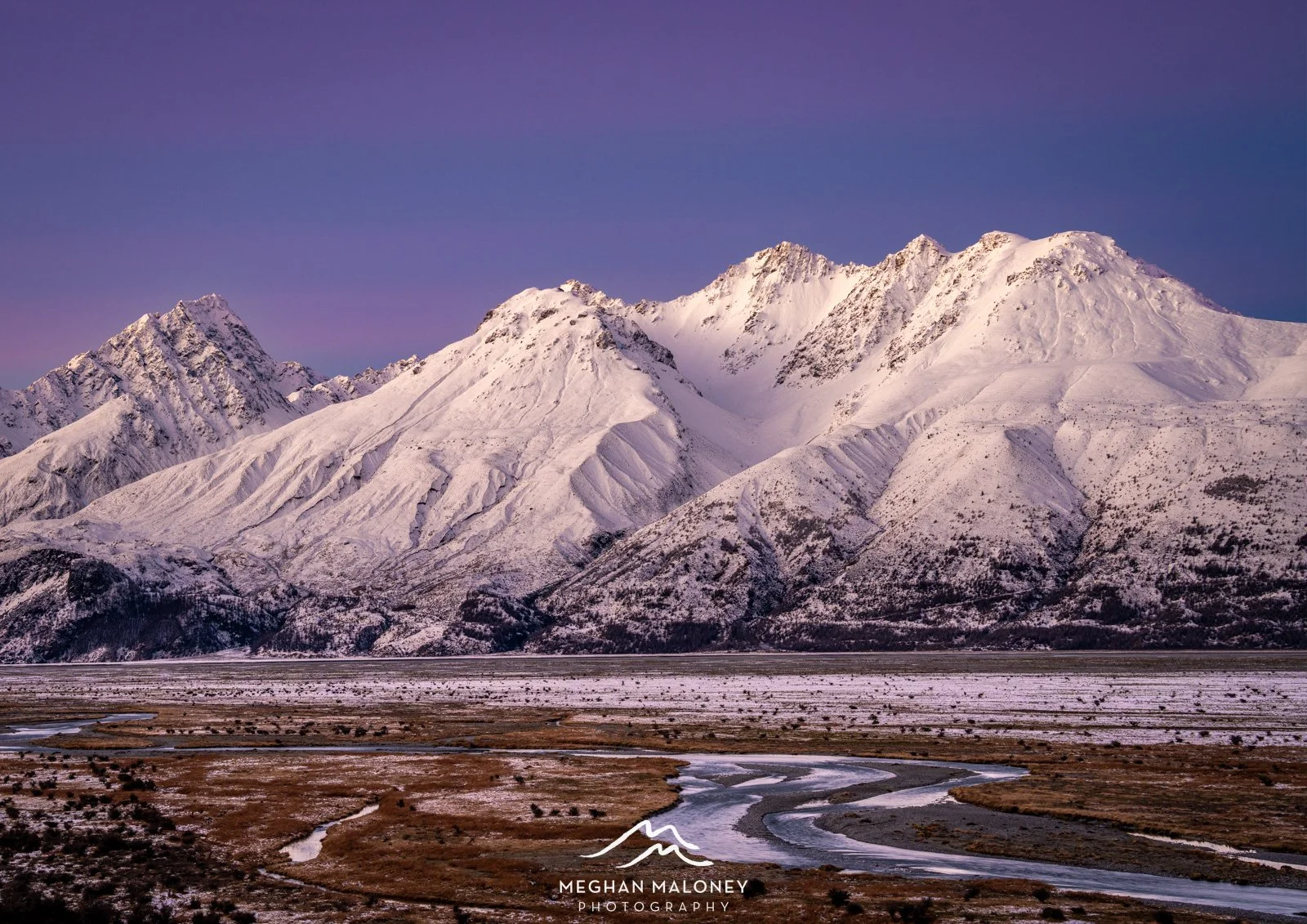 Blue Hour Snowy Mountains