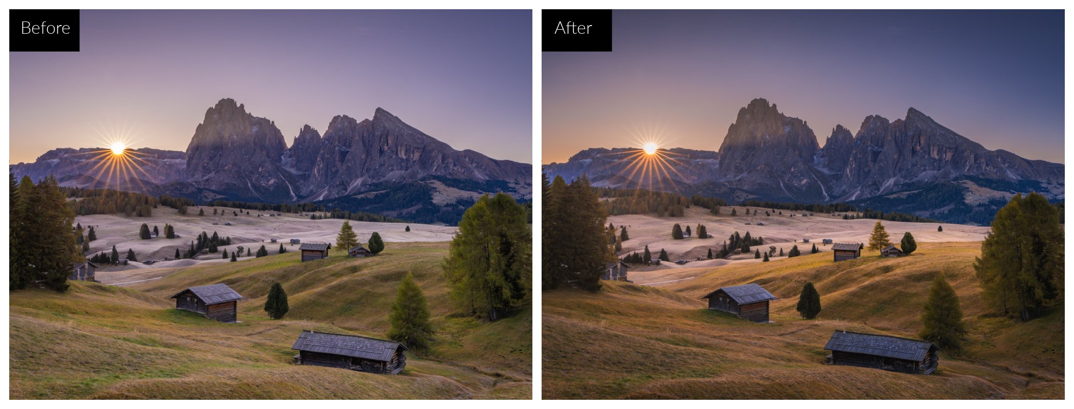 before after luminar light depth