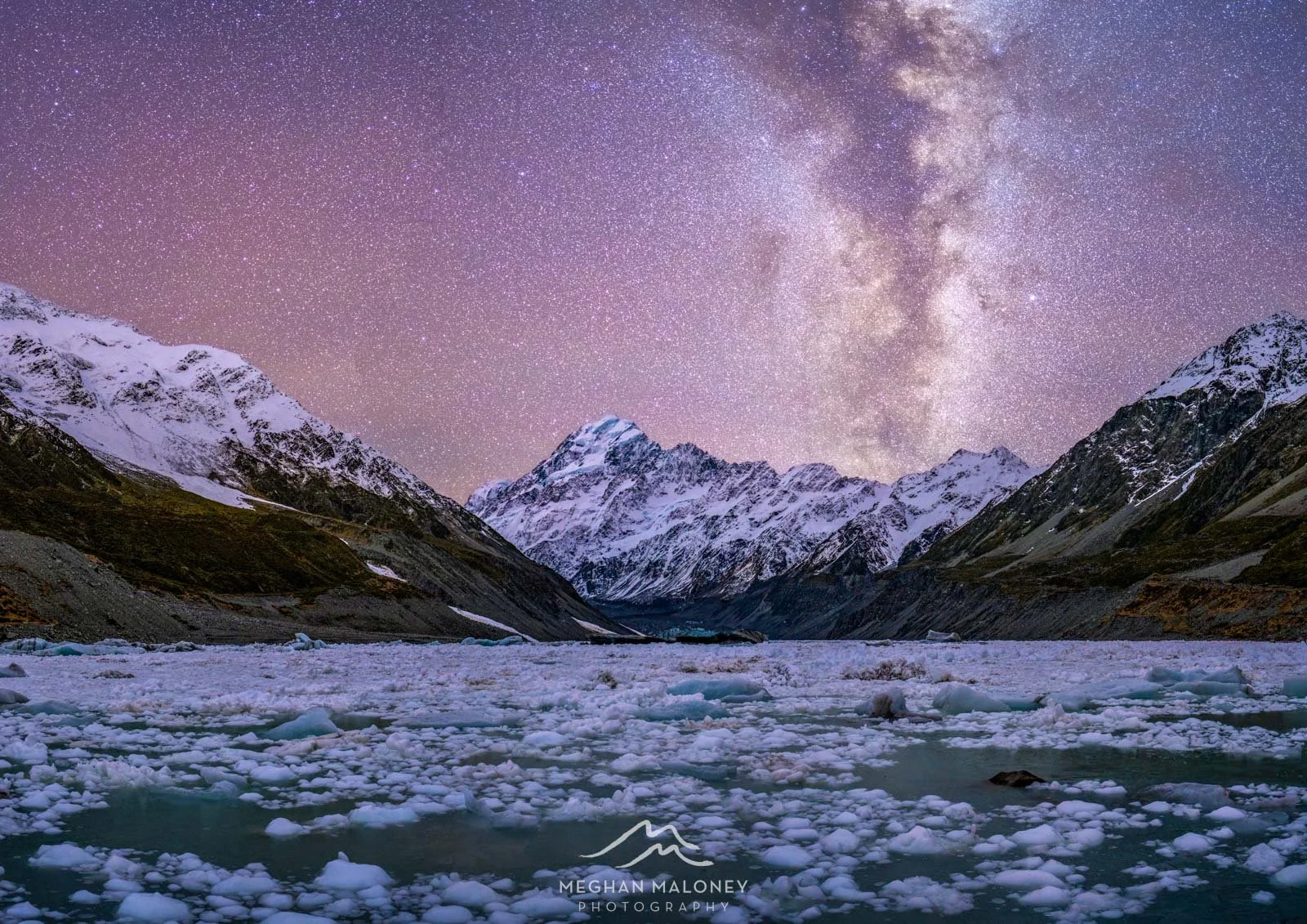Hooker Lake Mt Cook Stars & Ice