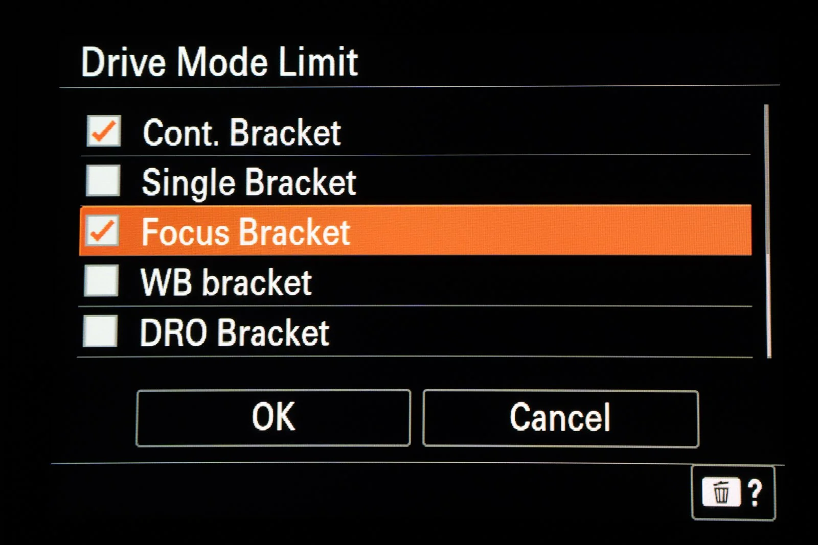 sony alpha 7R VI drive mode limit