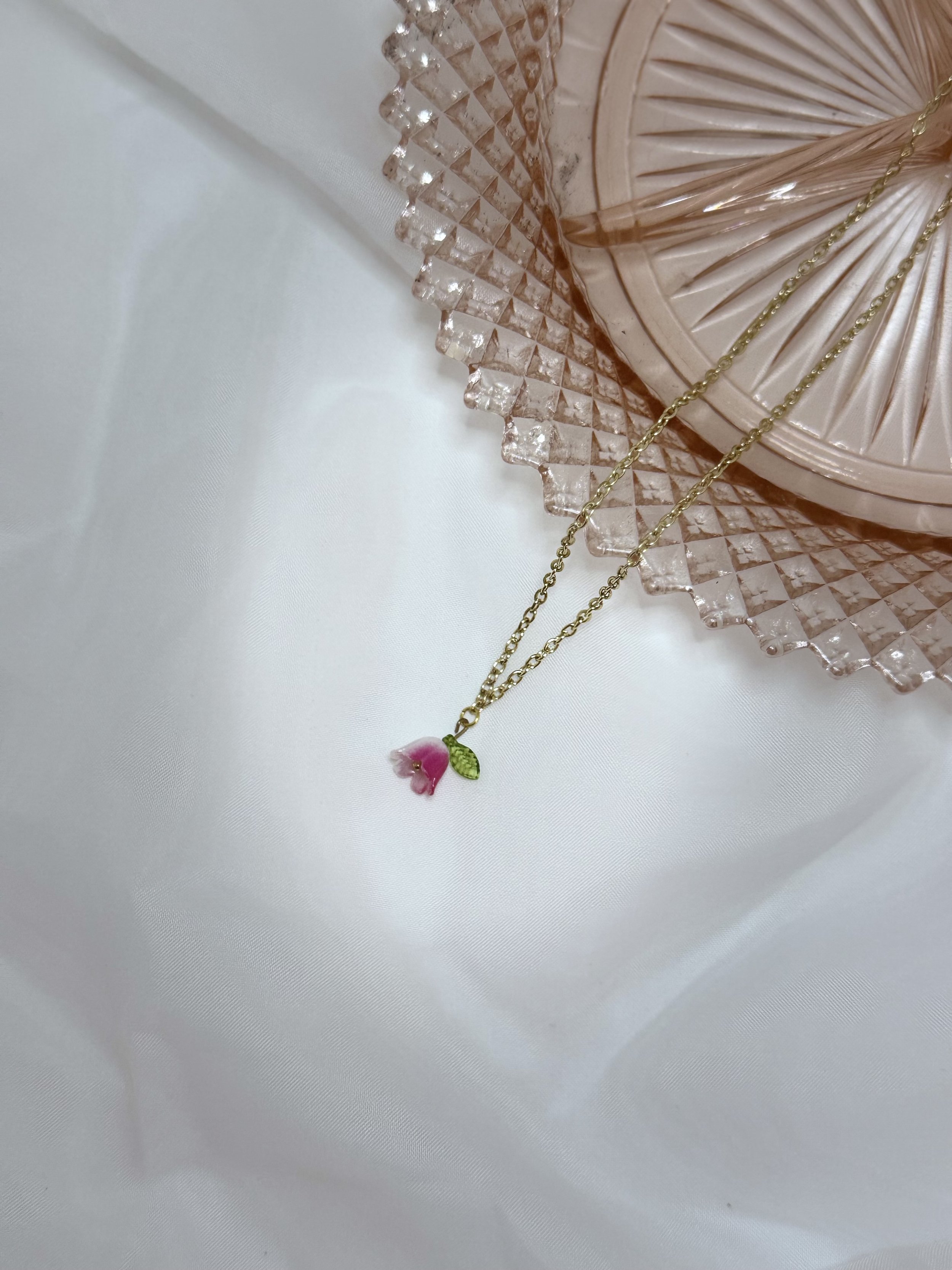 Pink Flower Necklace