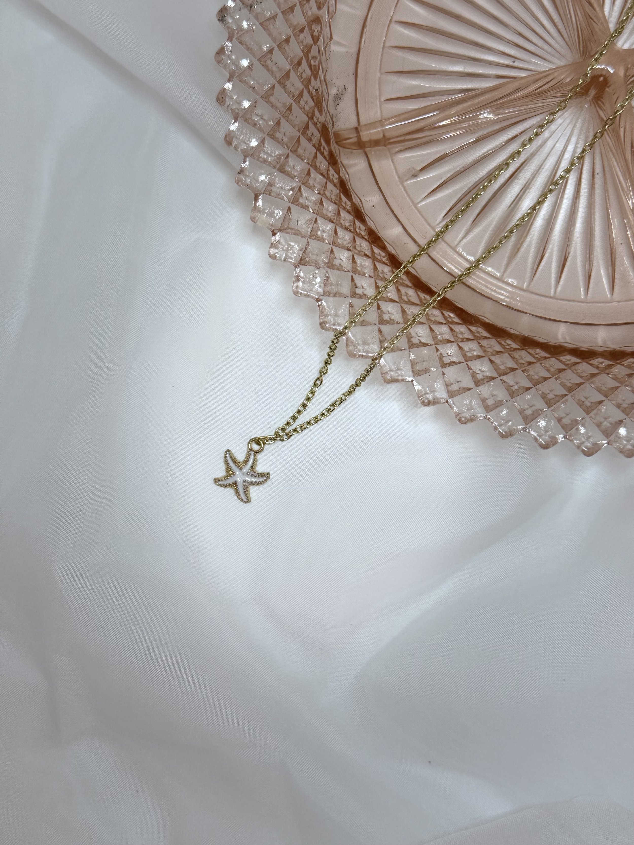 White Starfish Necklace