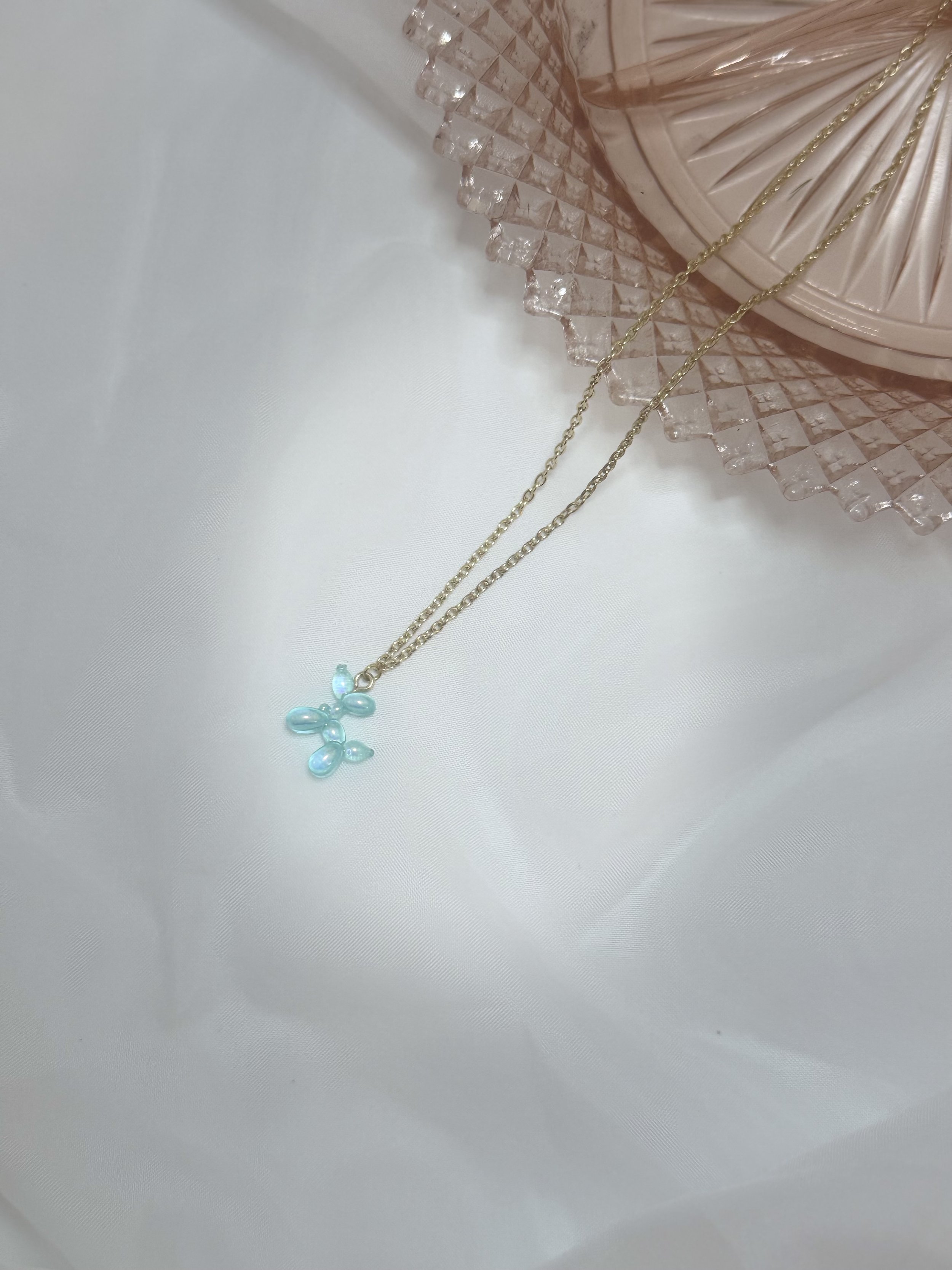 Blue Balloon Dog Necklace