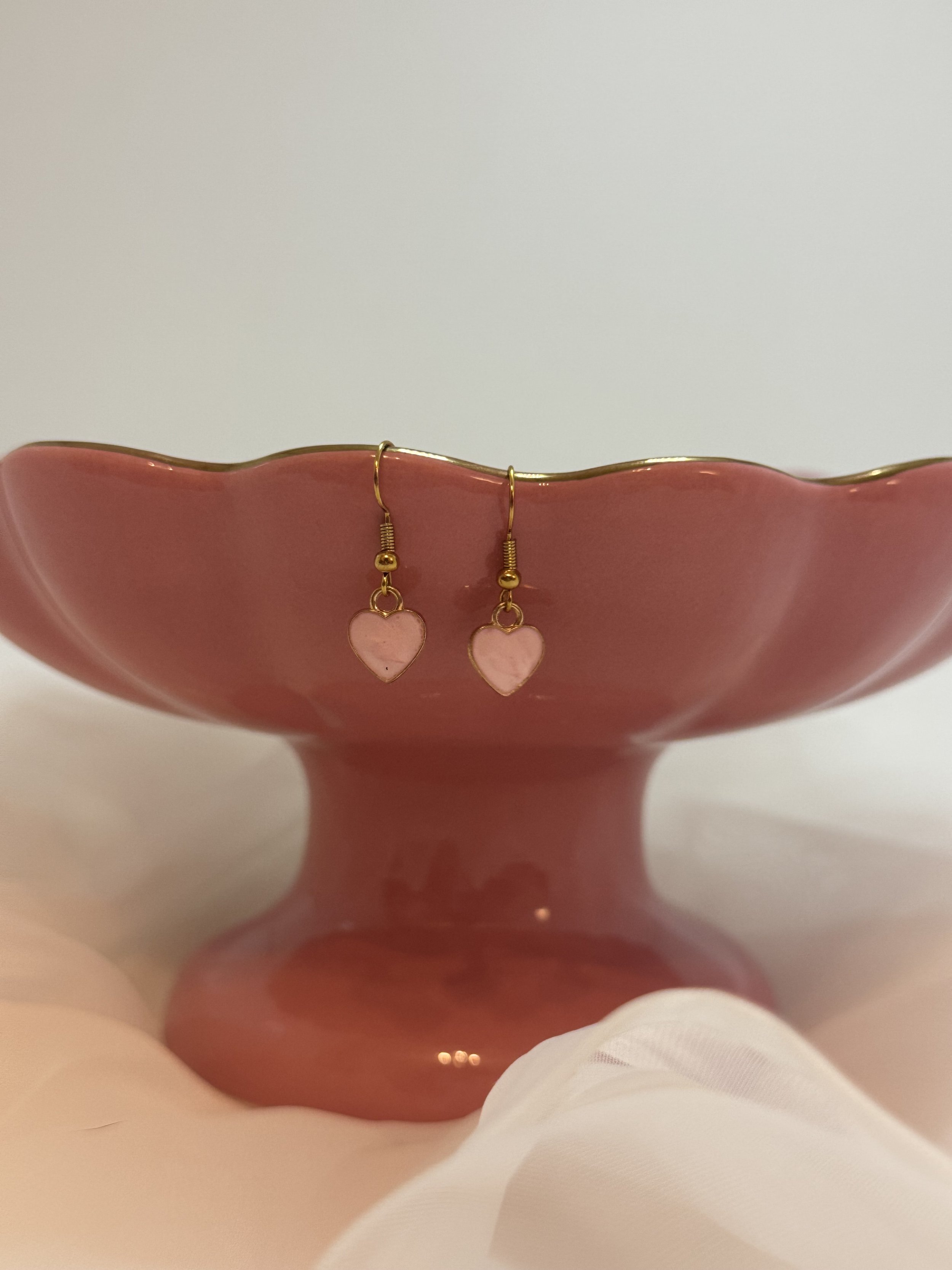 Pink Heart Earrings