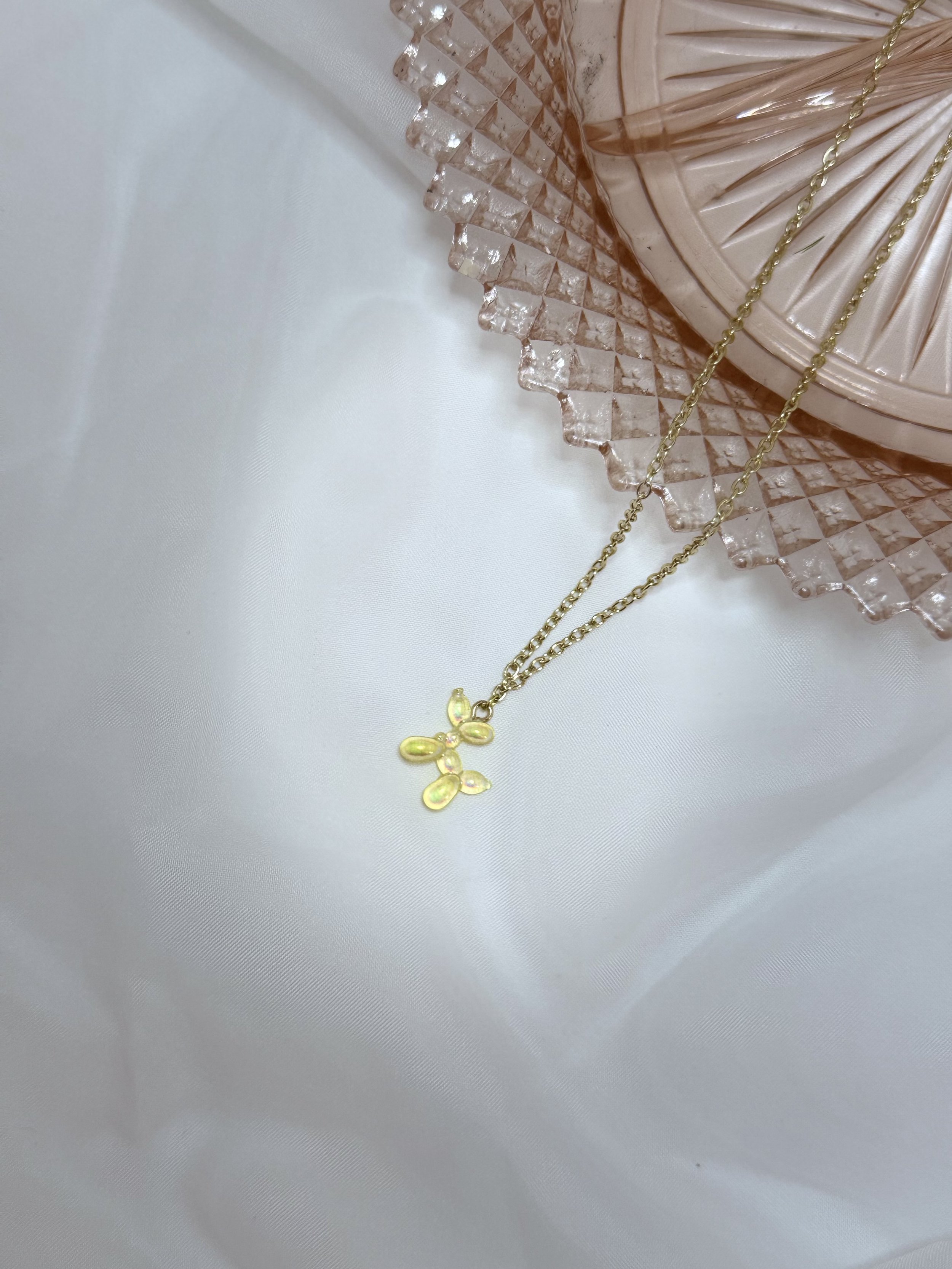 Yellow Balloon Dog Necklace