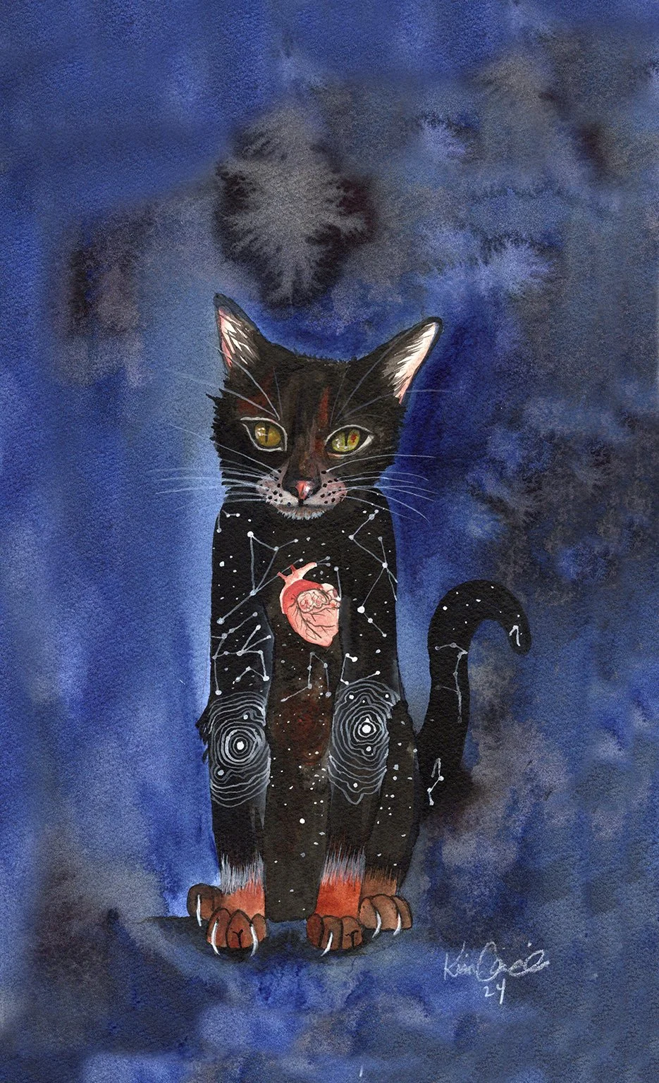 "Mapping",  8.5X12.5", Acrylic on cotton paper, 2024