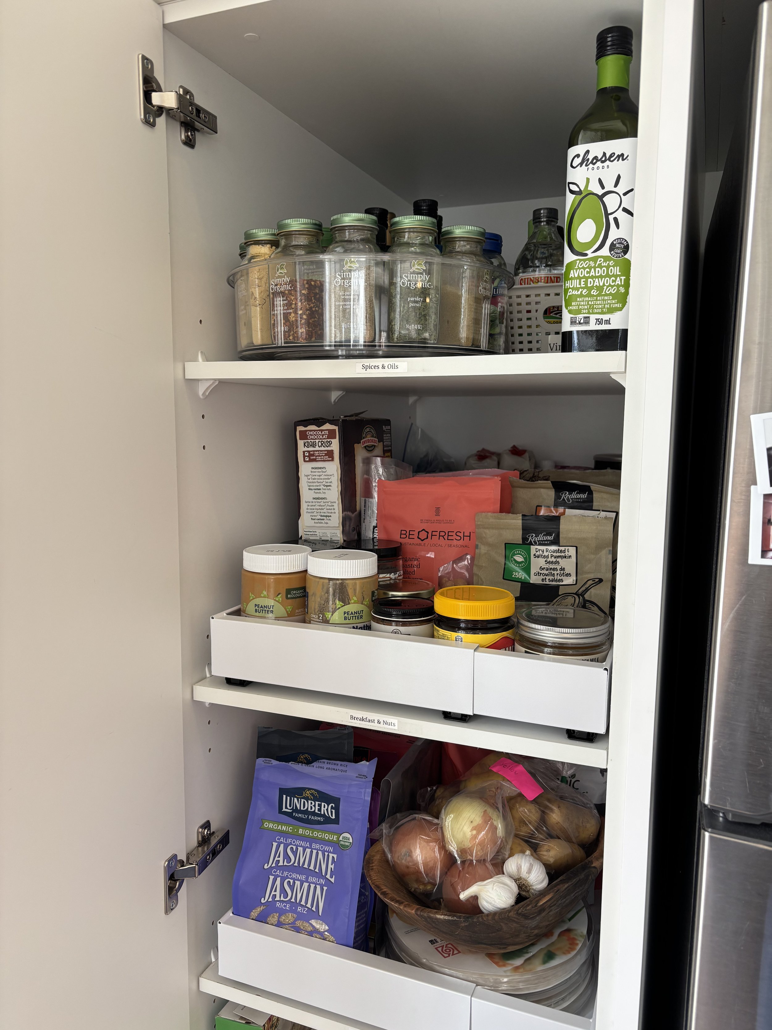 AFTER - DEEP PANTRY - Clear categories make finding things so much easier!