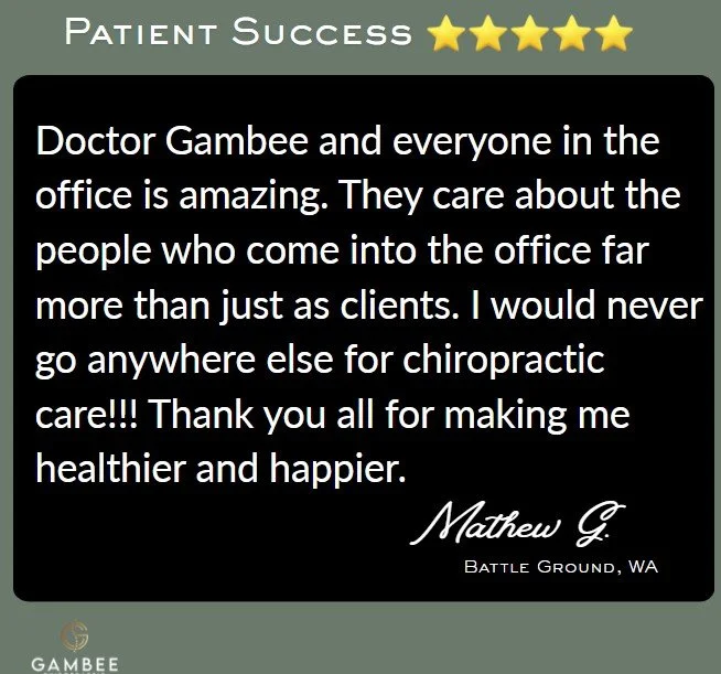 Satisfied father describing why he'll never go anywhere else for Chiropractic care.