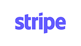 The word 'stripe' written in bold, purple text.