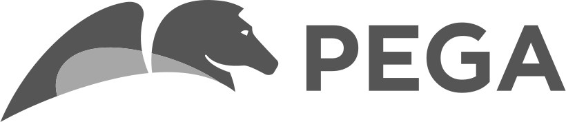 Logo of a beaver with stylized wings and the word PEGA next to it.