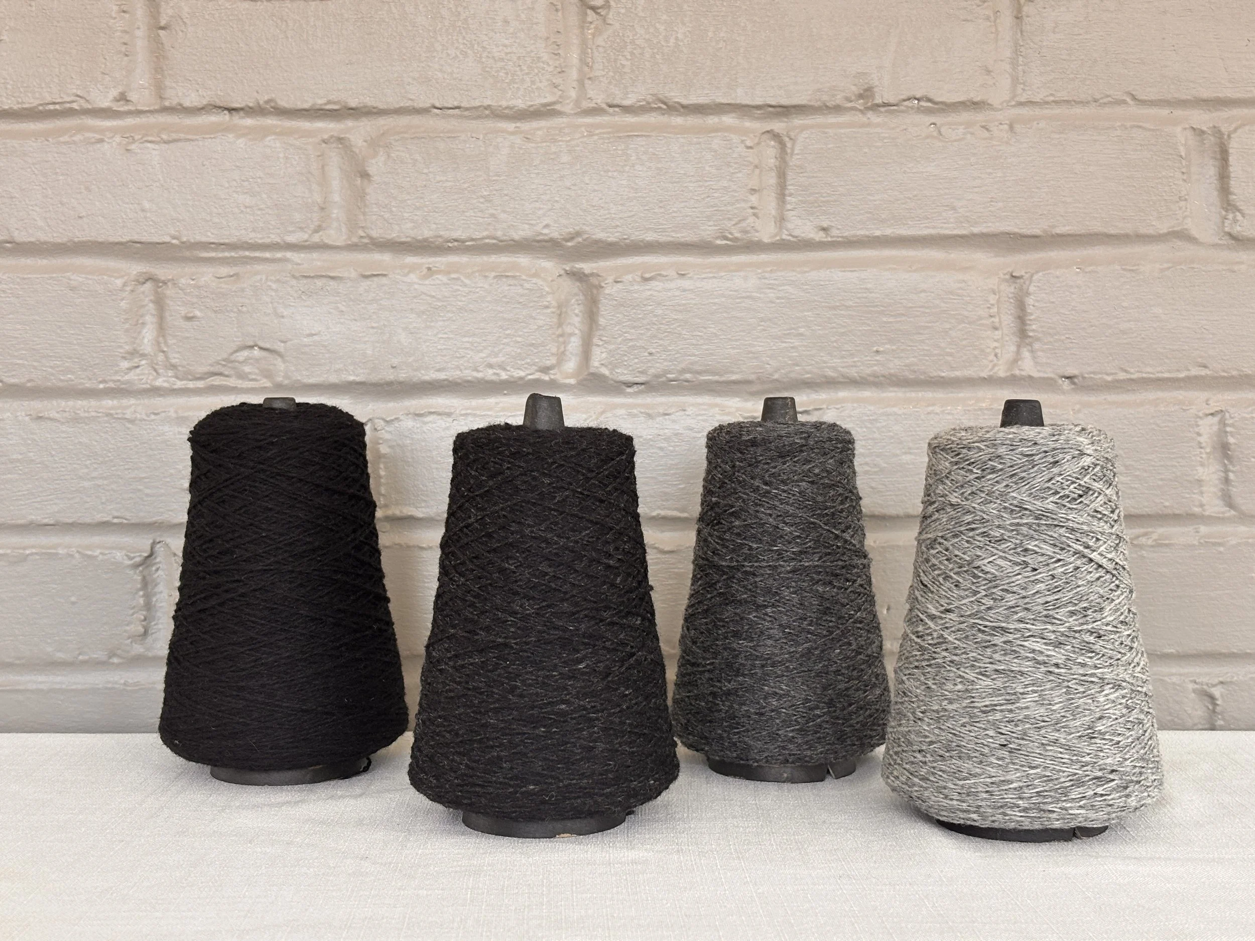 Harrisville Highland in Silver Mist, Charcoal, Black and Ebony