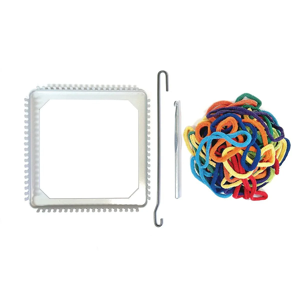 Friendly Loom™ potholder loom kit – Loom, Loops, 2 hooks and Directions, Traditional Size