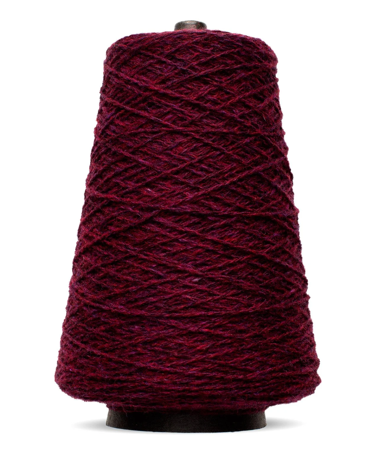 Harrisville Designs Shetland wool weaving yarn cone in garnet
