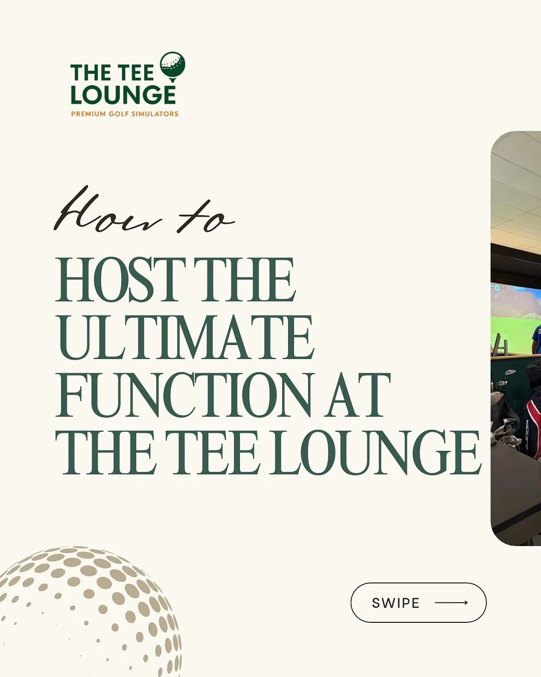 Planning a work event, team night, or celebration?
Here&rsquo;s how to make it a hole-in-one at The Tee Lounge 👇

PLAN. We make it easy &mdash; tailored packages, smooth planning, zero stress.
PLAY. World-class golf simulators that everyone can enjo