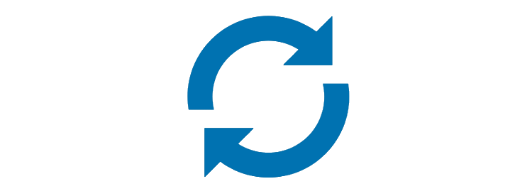 A blue circular arrow icon representing refresh or reload.