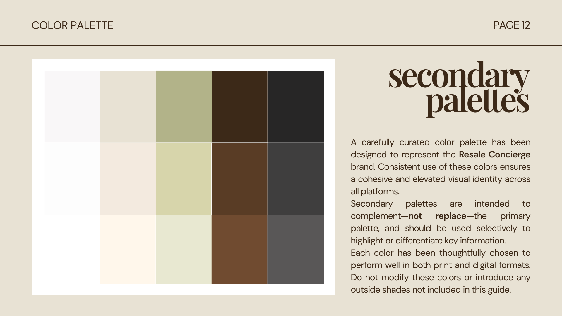 Secondary Palettes