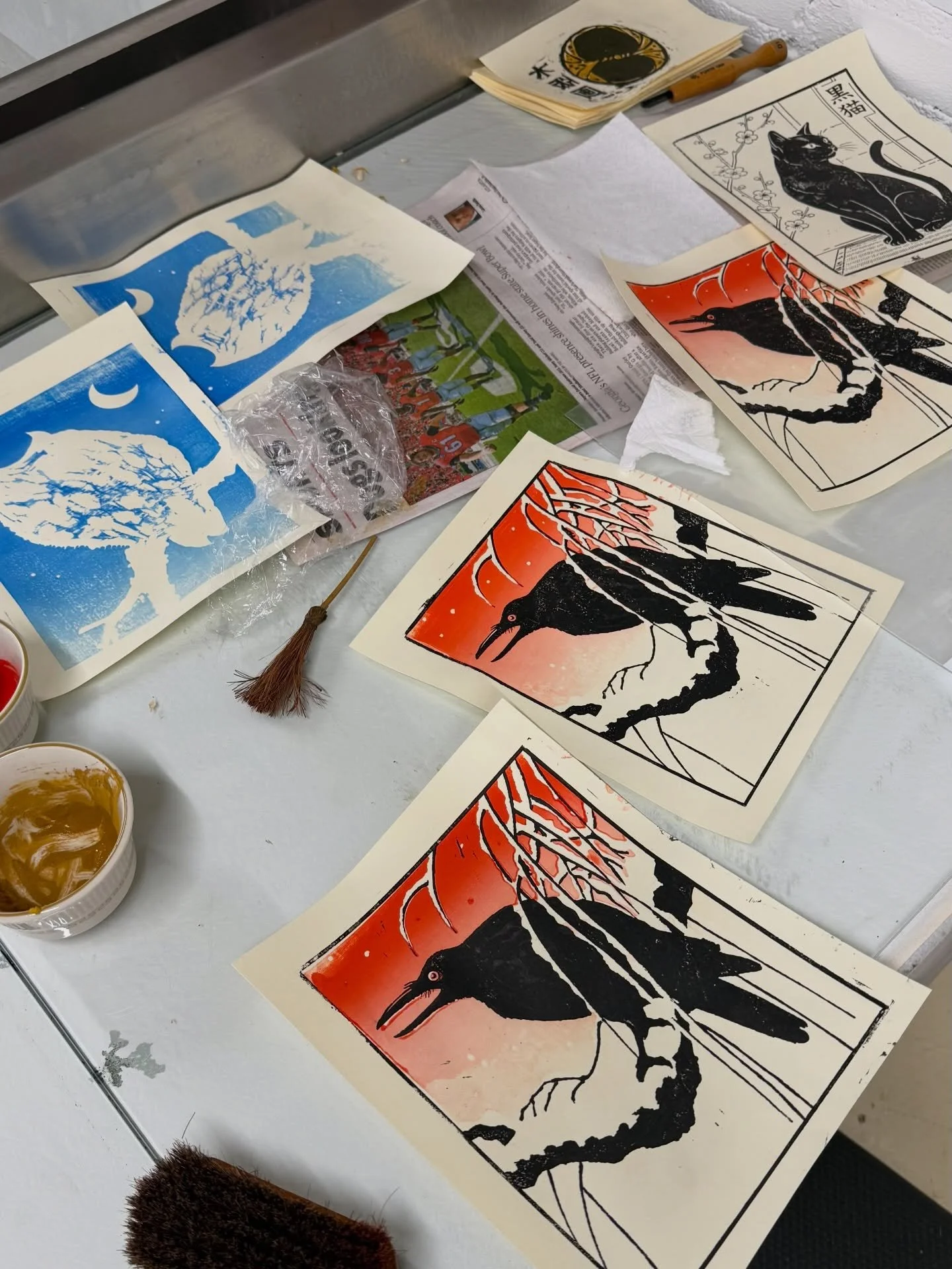 A weekend of learning the art of Mokuhanga at the studio with John Amoss with an exciting and informative artist talk on Friday evening.

Thank you @tanuki_prints for spending your weekend with us and to our students for making it a workshop to remem