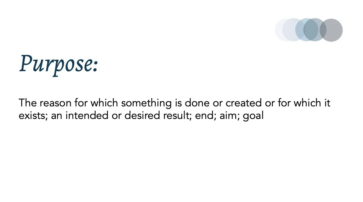 Video: Creating Your Purpose Statement