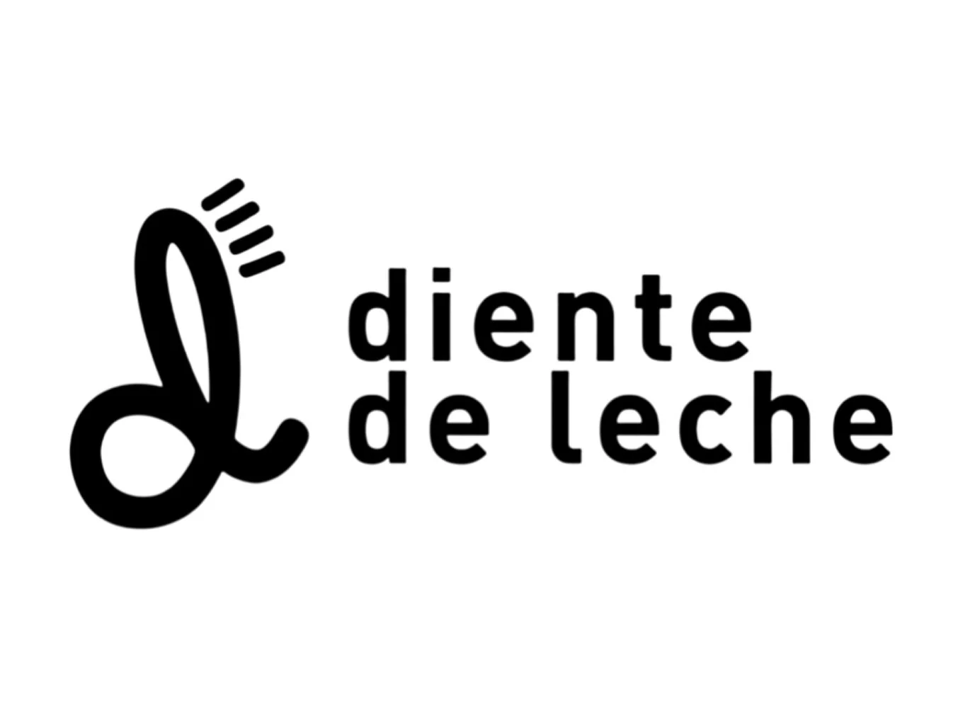 Ícono en forma de biberón con líneas para indicar sonido, junto al texto 'diente de leche' en letras negras.