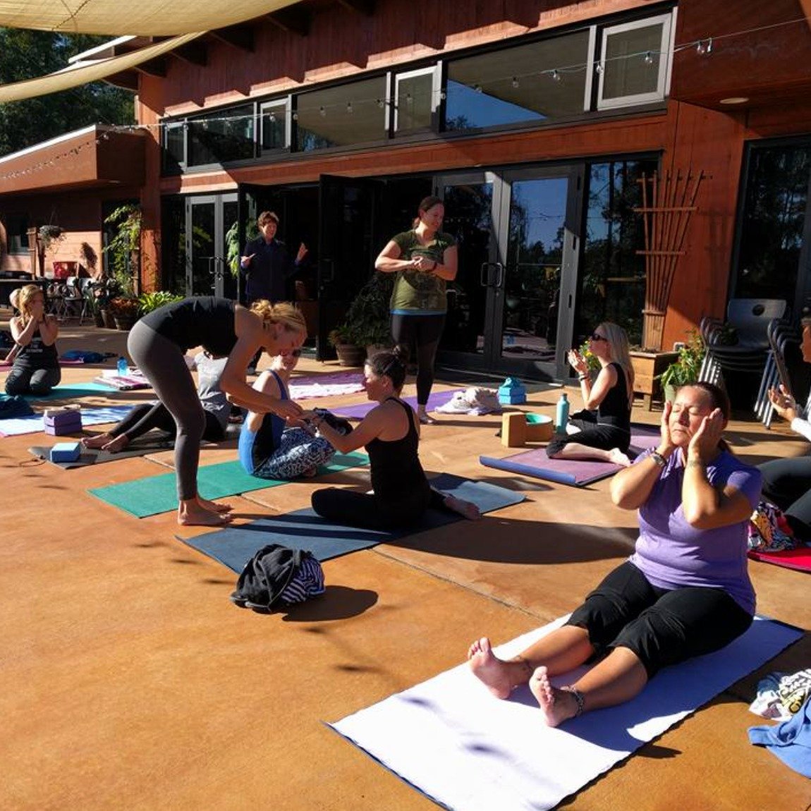 Planning for 2026 yoga classes is in full swing! Cannot wait to share all of the details!!! 

Here's a throwback photo to one of my favorite classes ever. Look at the students soaking up the sun and chatting with new friends. I wonder what type of es