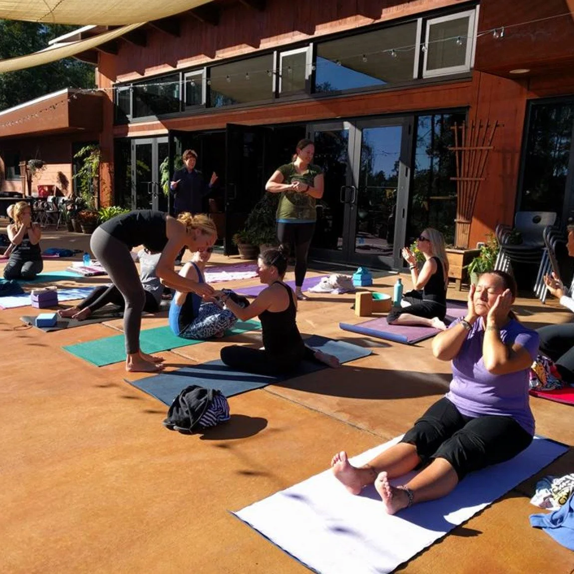 Planning for 2026 yoga classes is in full swing! Cannot wait to share all of the details!!! 

Here's a throwback photo to one of my favorite classes ever. Look at the students soaking up the sun and chatting with new friends. I wonder what type of es