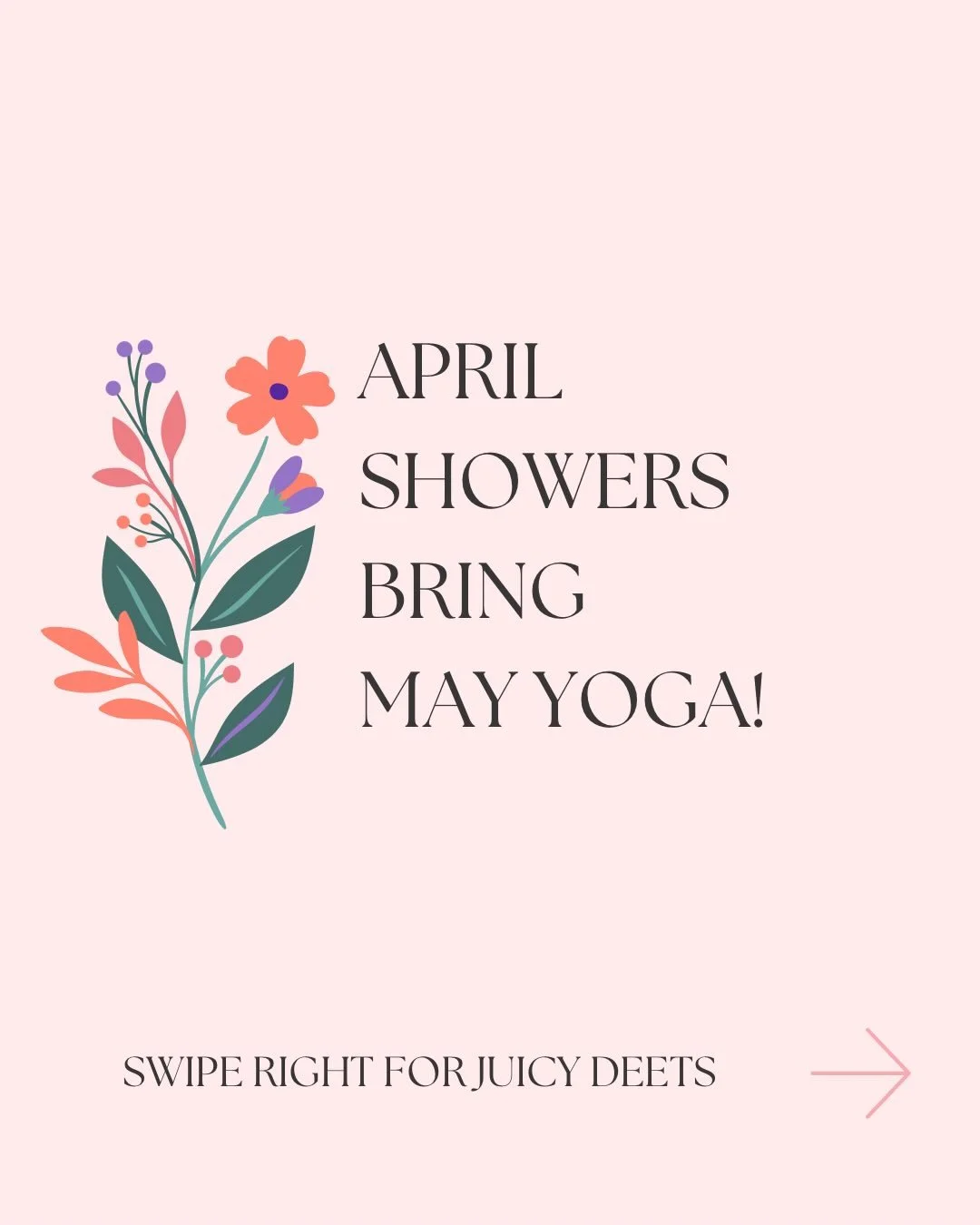 April showers bring May Yoga. 🌸

Isn&rsquo;t that how the saying goes??? ☀️

Comment, SPRING and I&rsquo;ll share all the deets for upcoming events! 🌷

Will you join us?