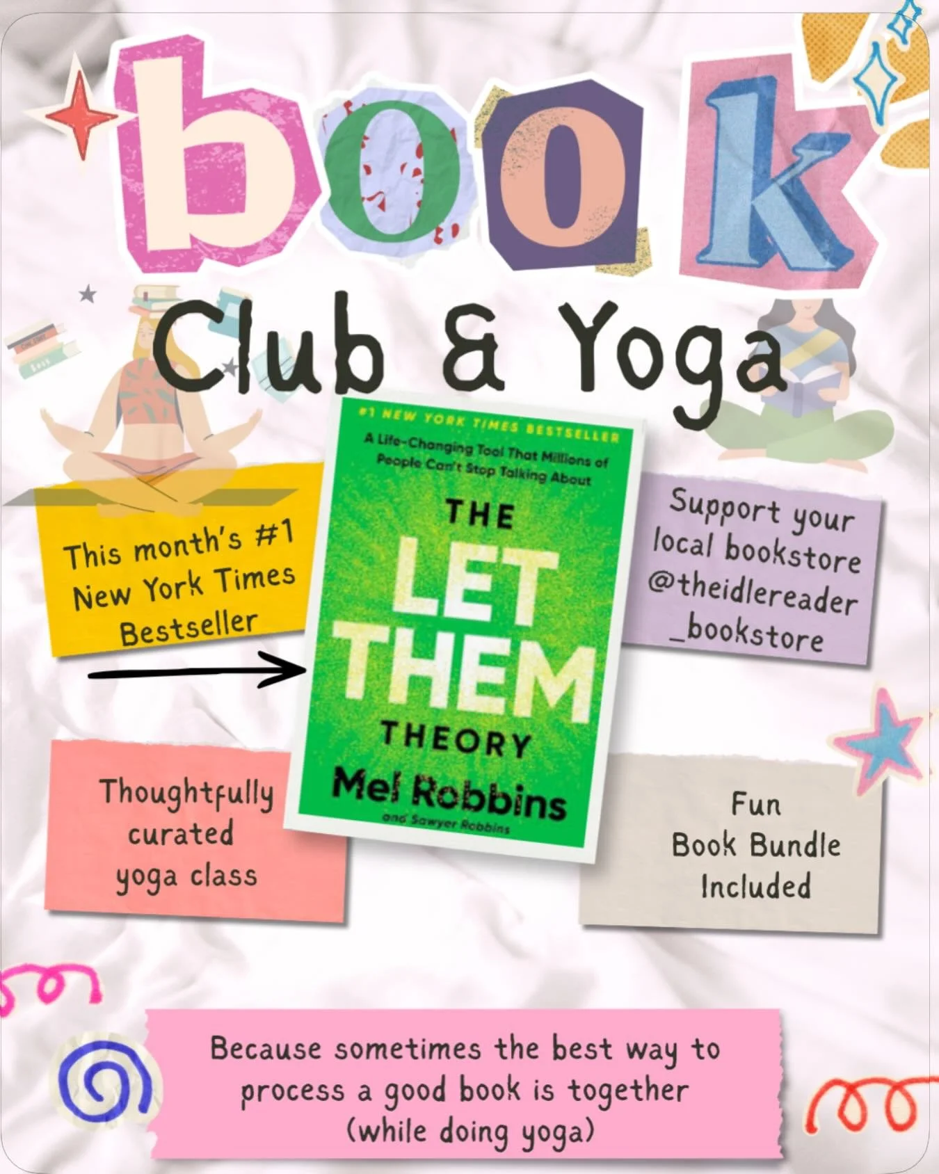 Do you love books? 
Do you love yoga? 
Do you love supporting local woman owned bookstores?
 
Join us for The Well-Read Reset: A book club and yoga event on Wednesday, July 15th at 6:15 pm at Reverb Yoga Studio in Pensacola.

Because sometimes the be