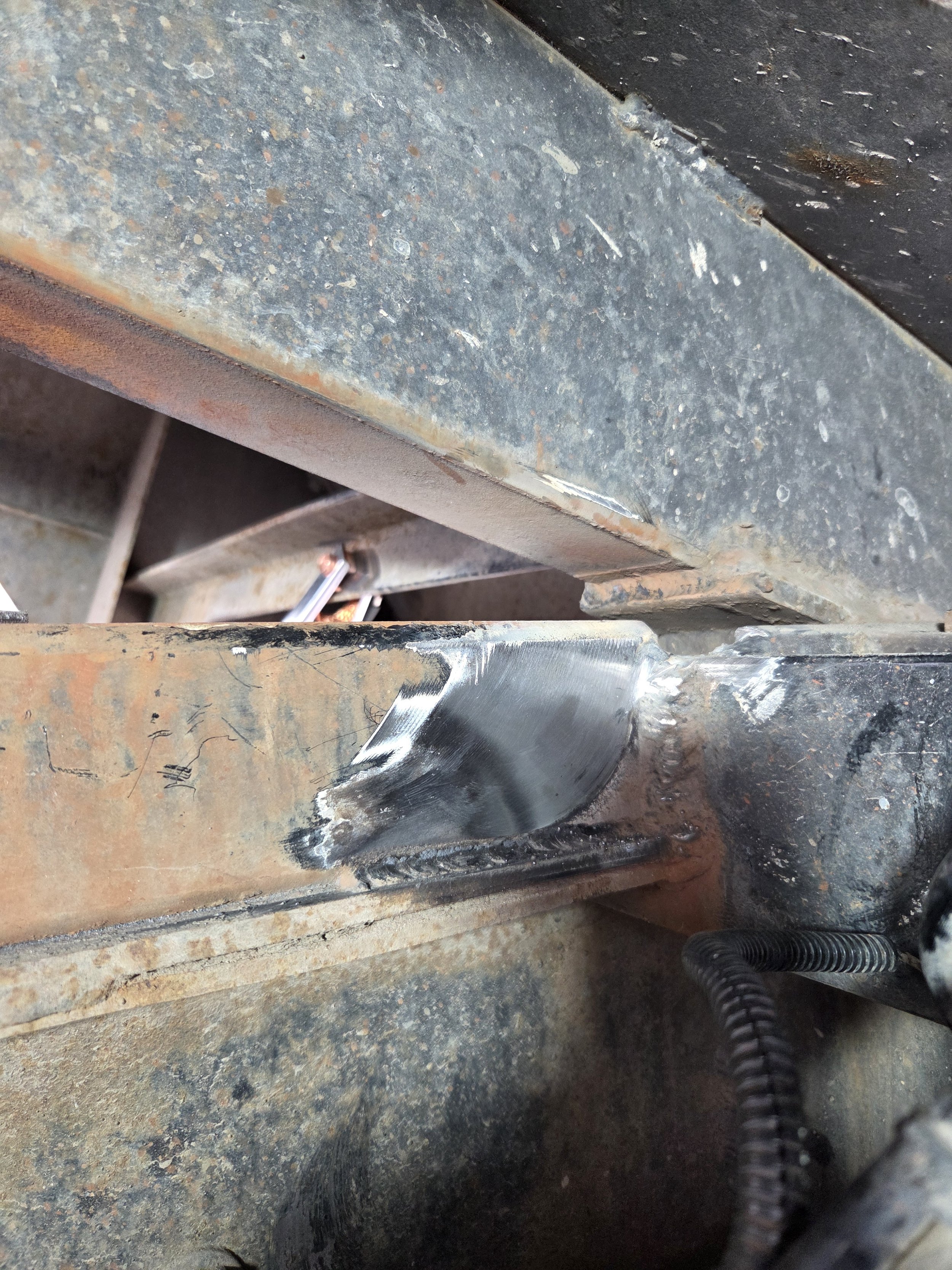 Cleaned and grinded flush