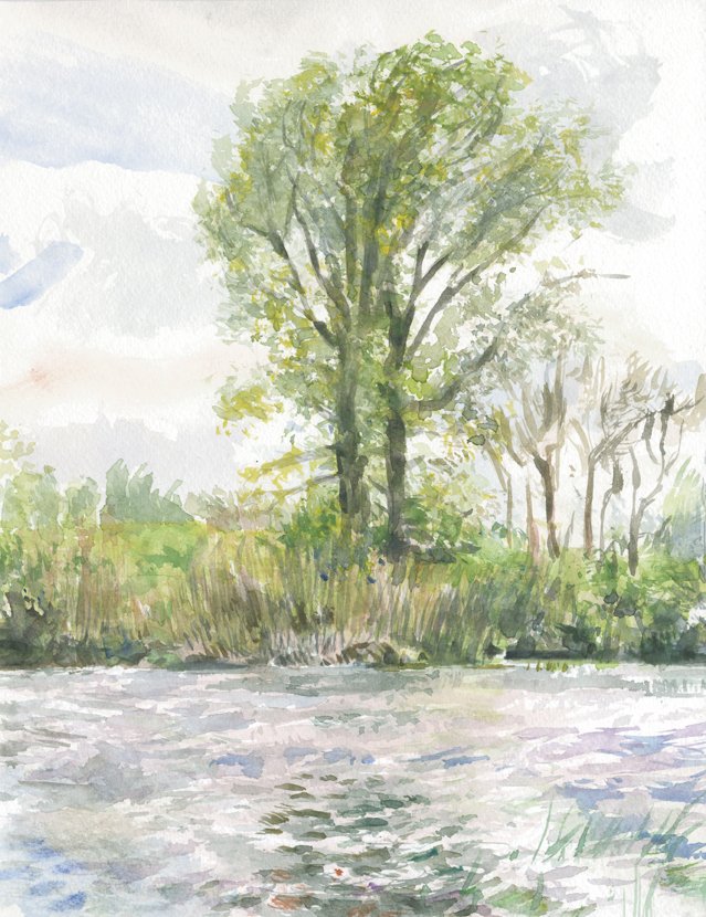 Kiche Manitou, MB - watercolour on paper, plein air