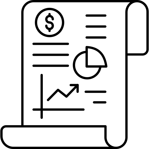 Illustration of a financial report with graphs