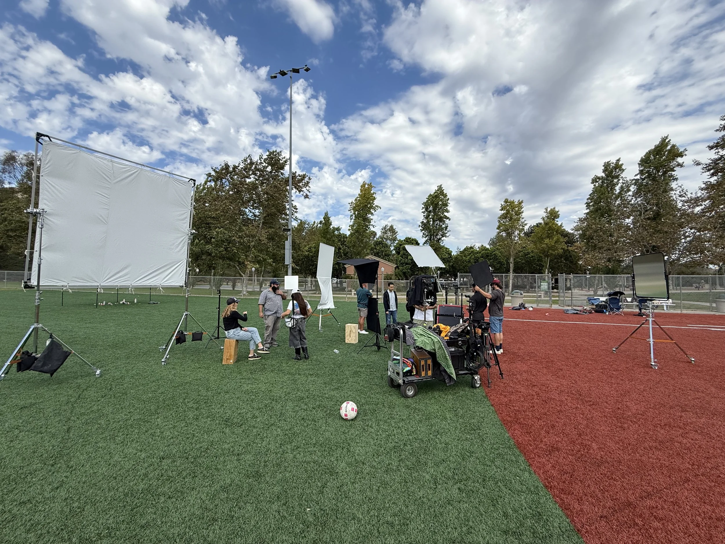 Exterior natural light soccer field