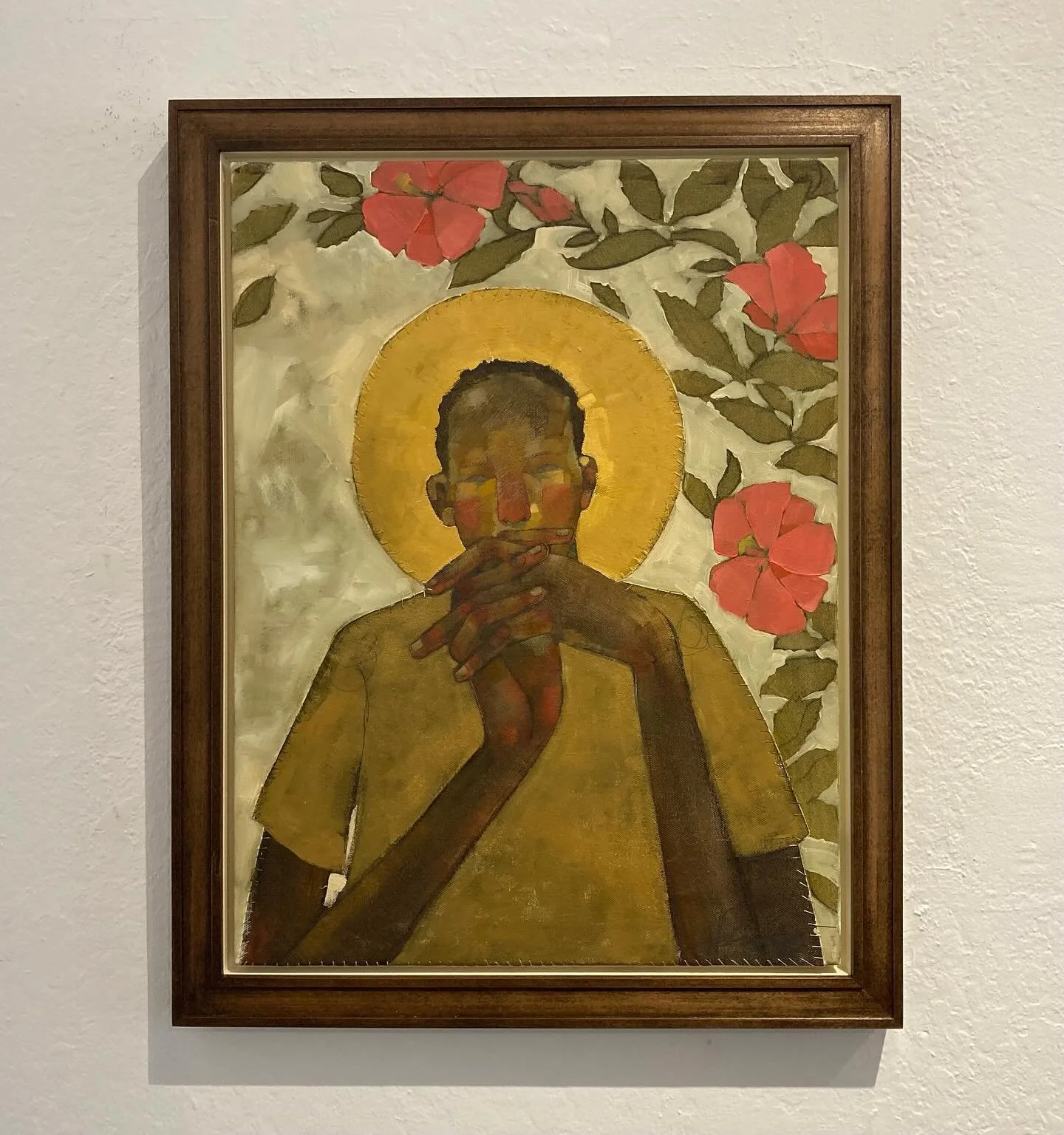 Sometimes it can be challenging to find the products you want to bring your framing vision to life.  So &hellip; you have to create them.  Here we used the black Garrett floater frame and primed and painted it to match the creamy color we wanted to u